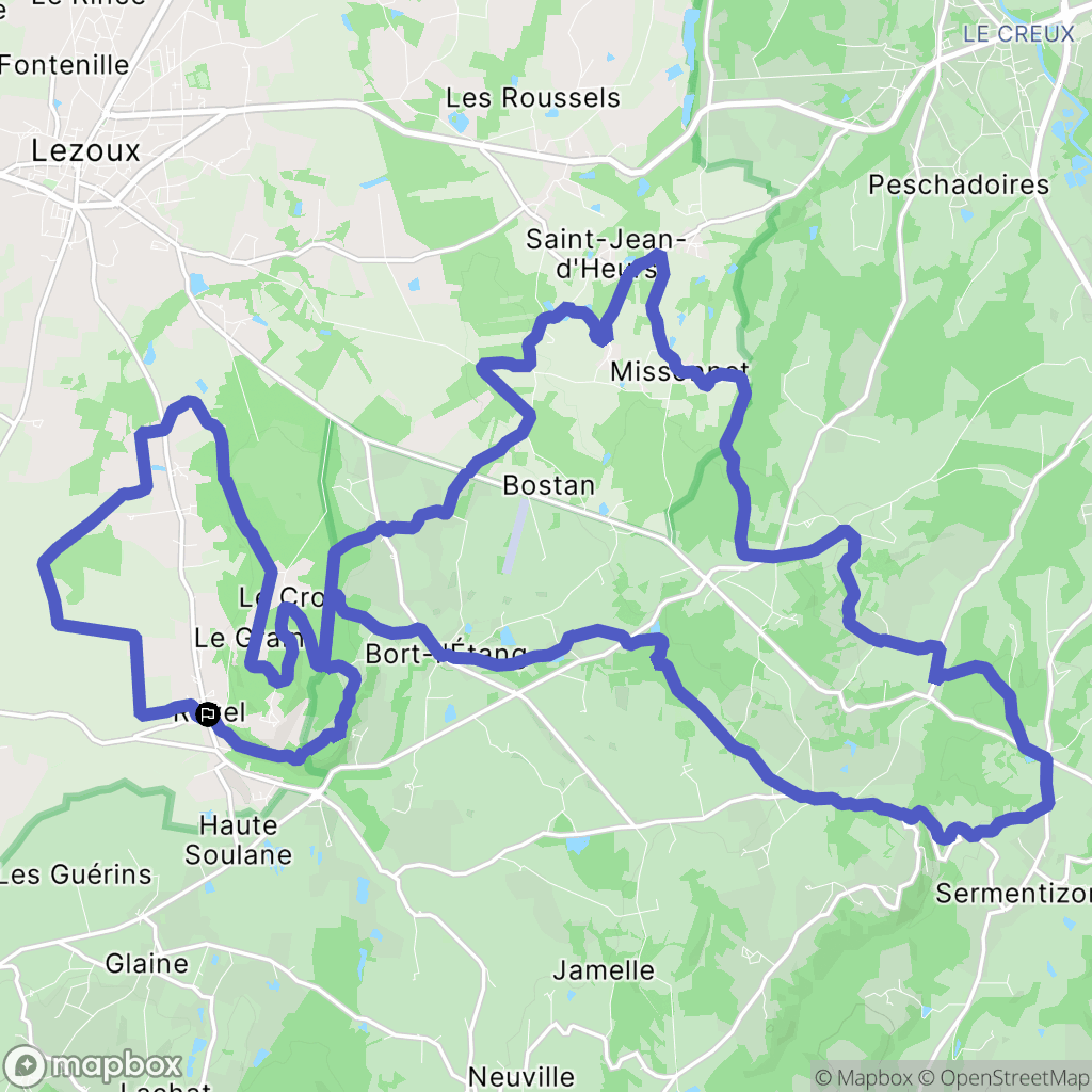 Ravel : carte du parcours de randonnée - France