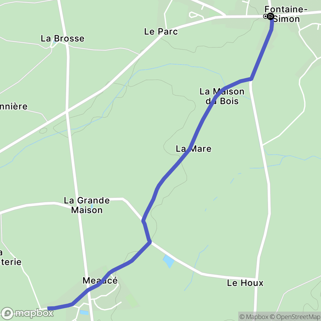 Fontaine-Simon : carte du parcours de randonnée - France