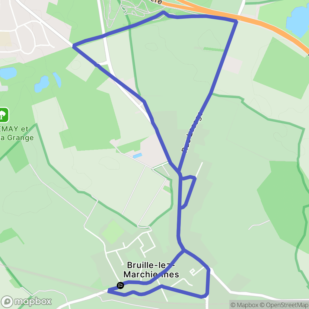 Bruille- les- Marchiennes : carte du parcours de randonnée - France