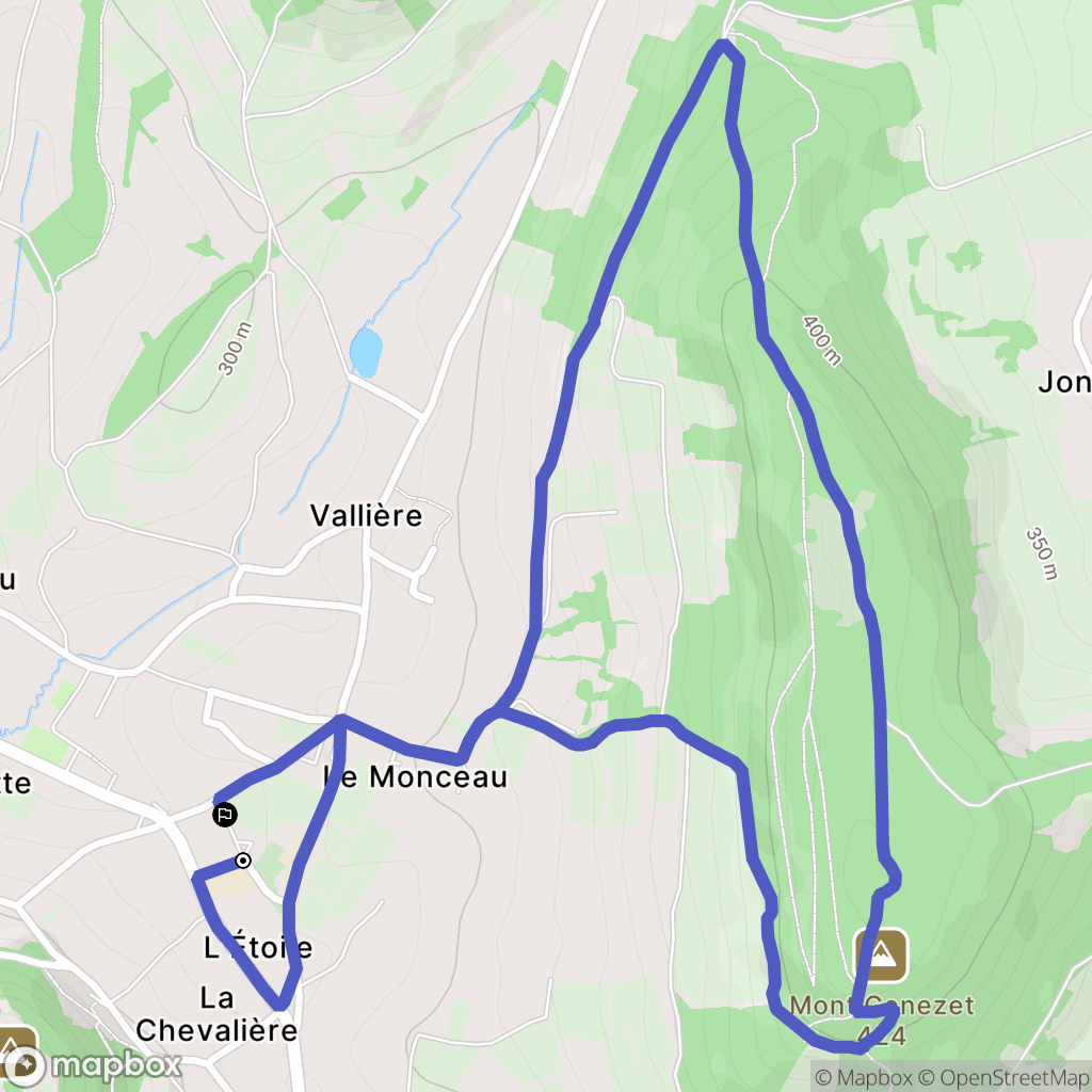 L'Étoile : carte du parcours de randonnée - France