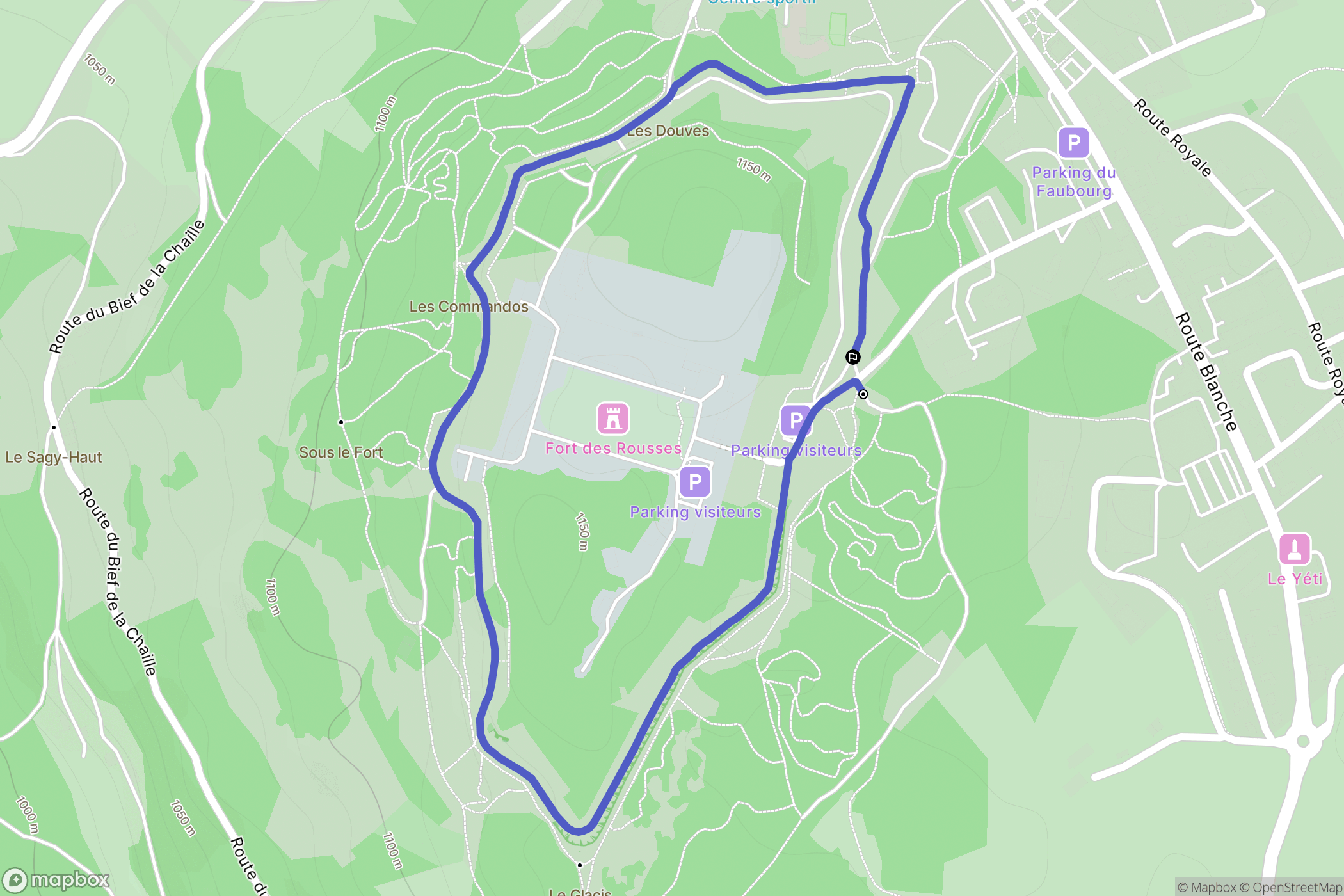 Les Rousses : carte du parcours de randonnée - France