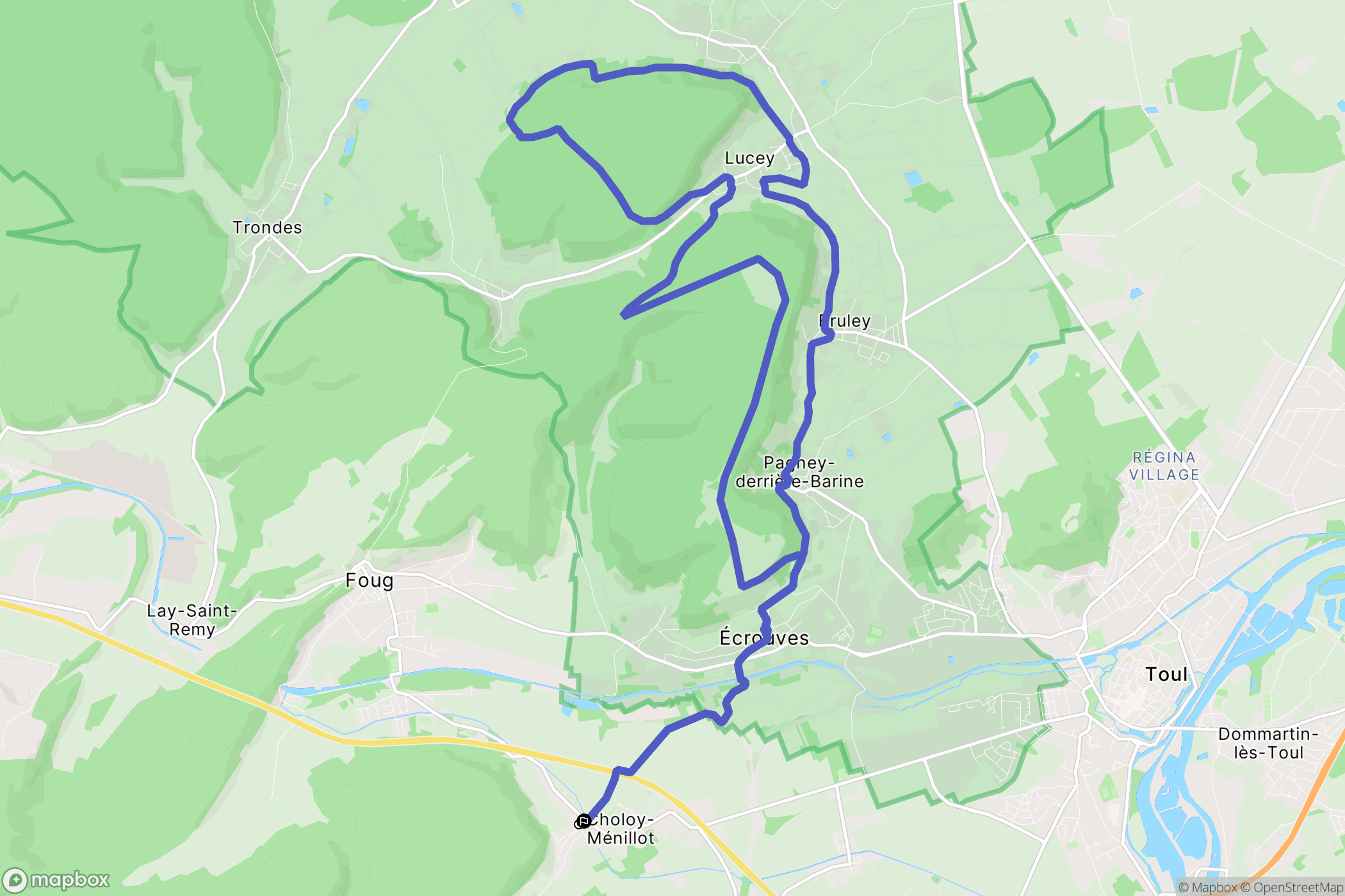 Choloy-Ménillot : carte du parcours de randonnée - France