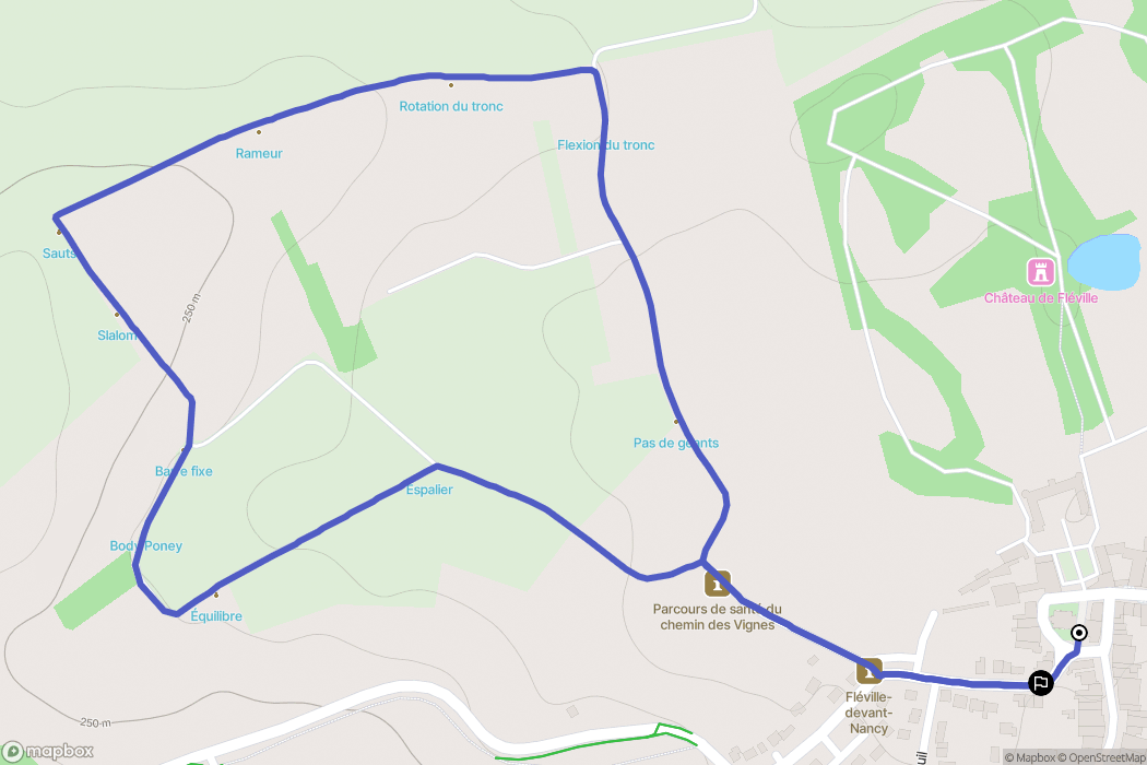 Fléville-devant-Nancy : carte du parcours de randonnée - France