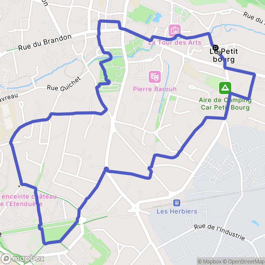 Les Herbiers : carte du parcours de randonnée - France