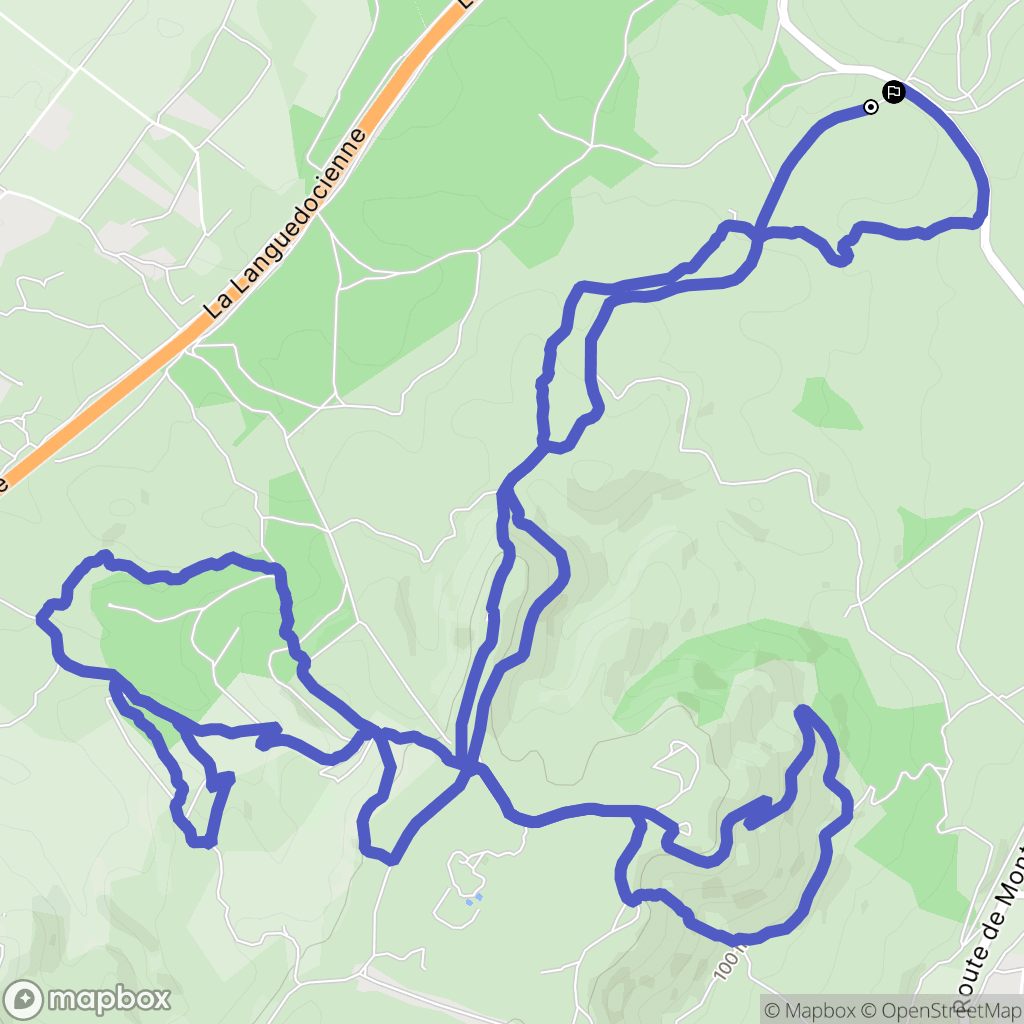 Fabrègues : carte du parcours de randonnée - France