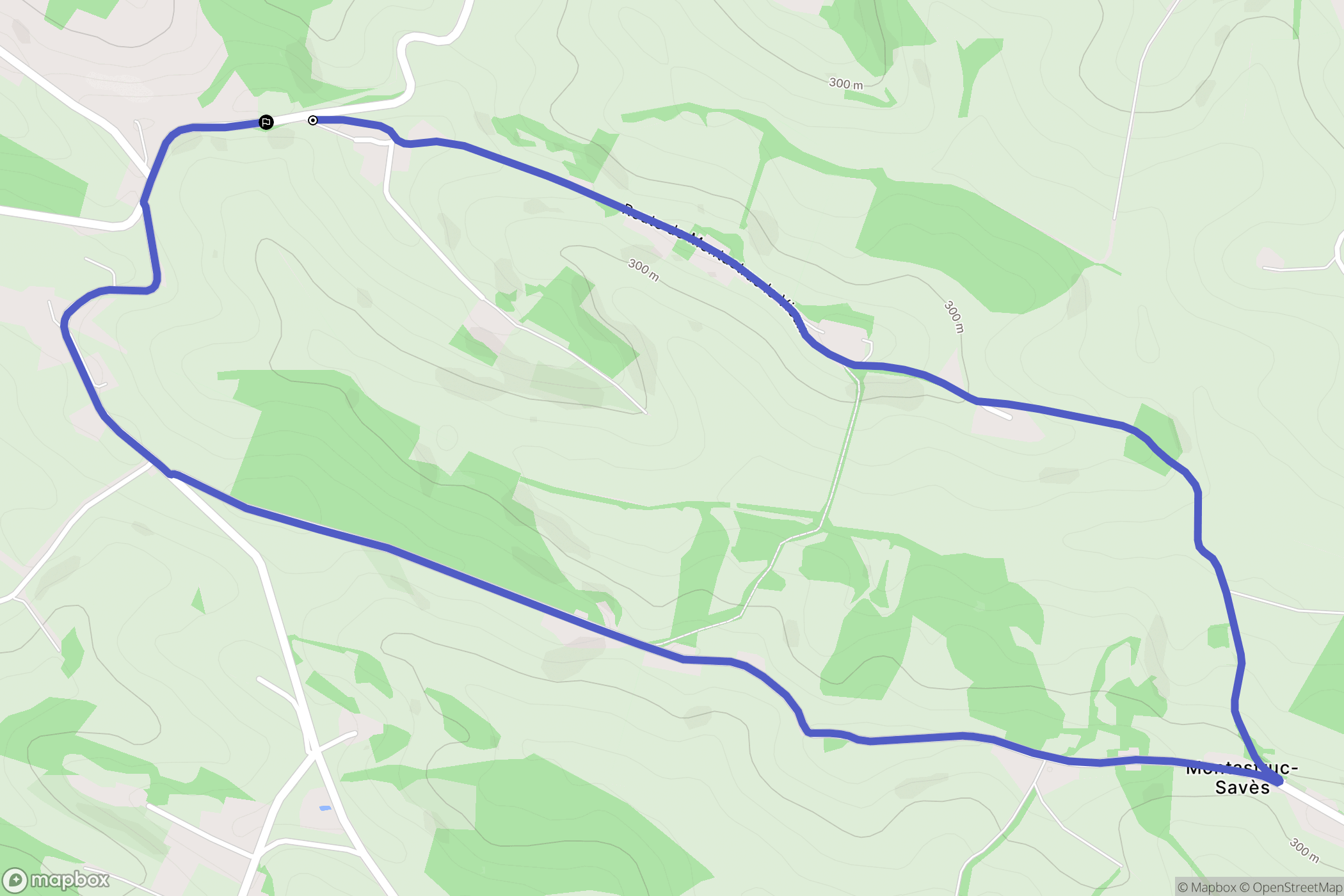 Montastruc-Savès : carte du parcours de randonnée - France