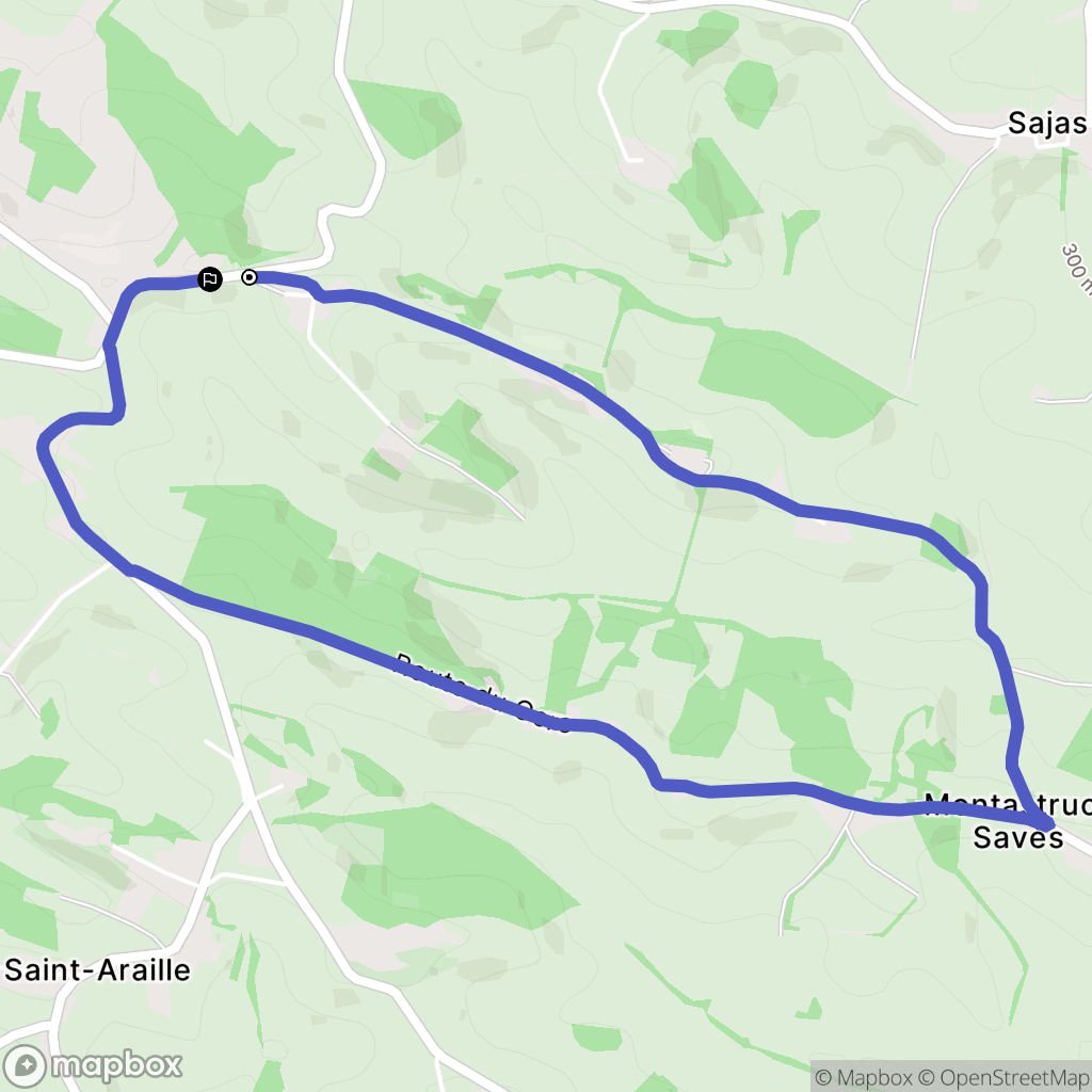 Montastruc-Savès : carte du parcours de randonnée - France