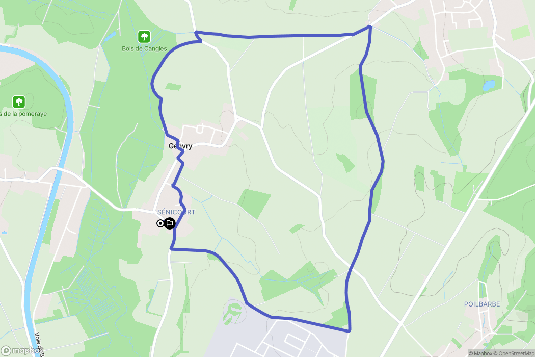 Genvry : carte du parcours de randonnée - France