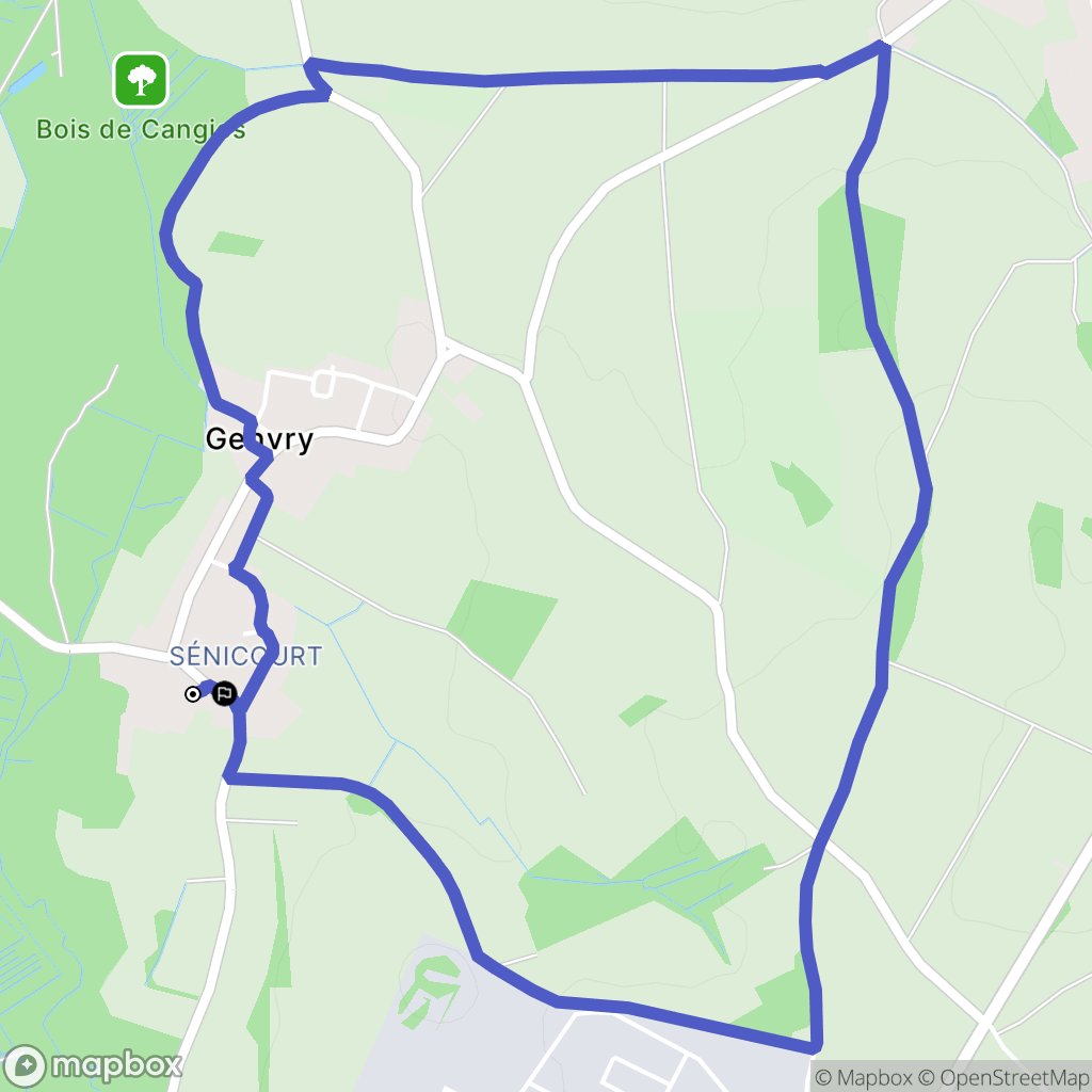 Genvry : carte du parcours de randonnée - France