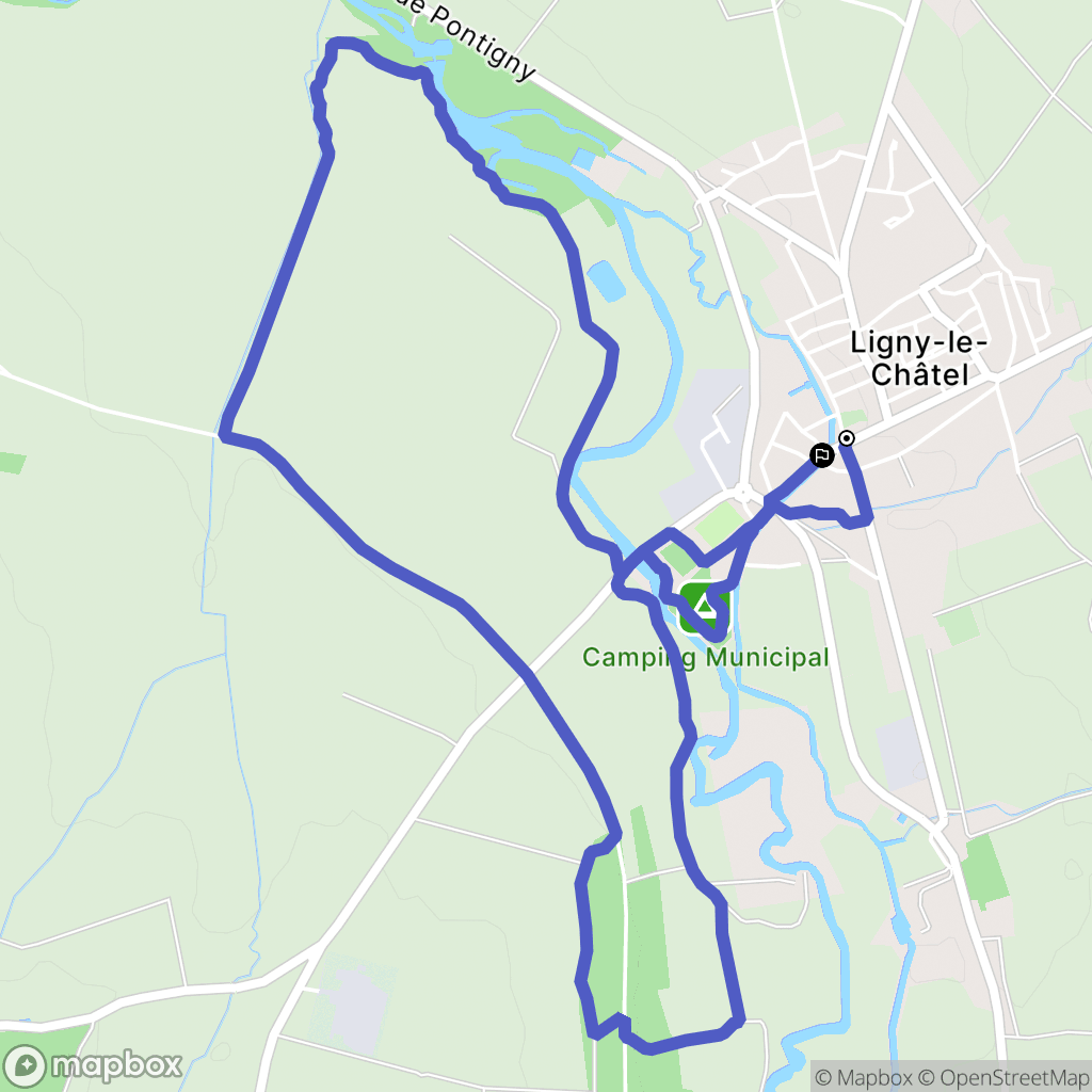 Ligny-le-Châtel : carte du parcours de randonnée - France