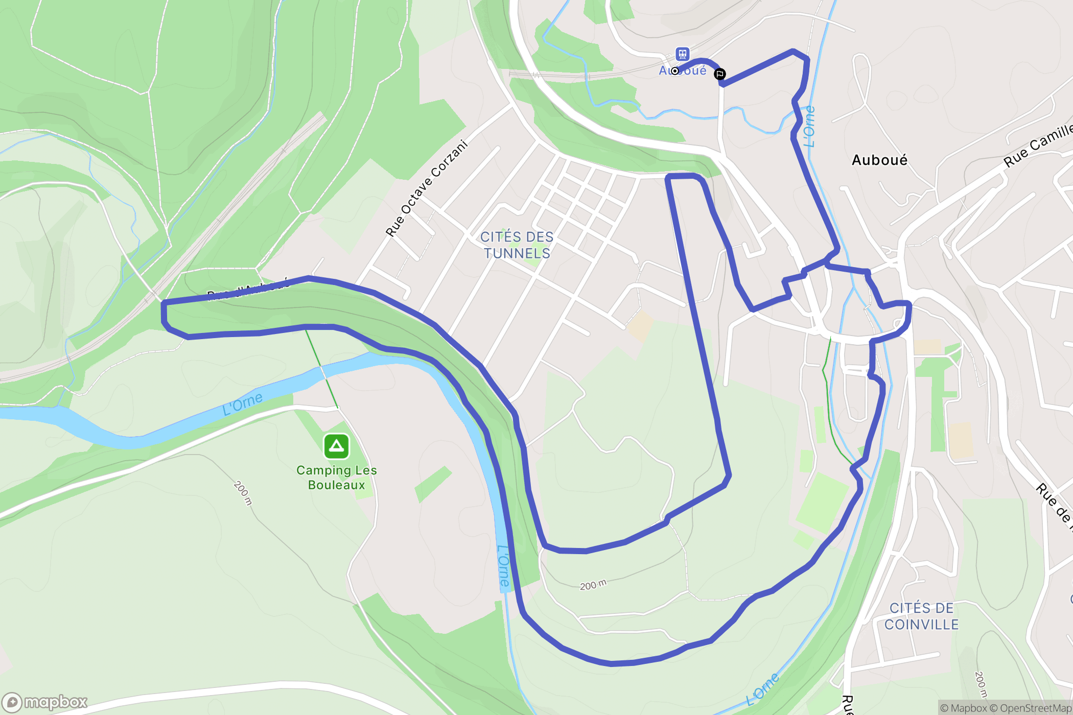 Auboué : carte du parcours de randonnée - France