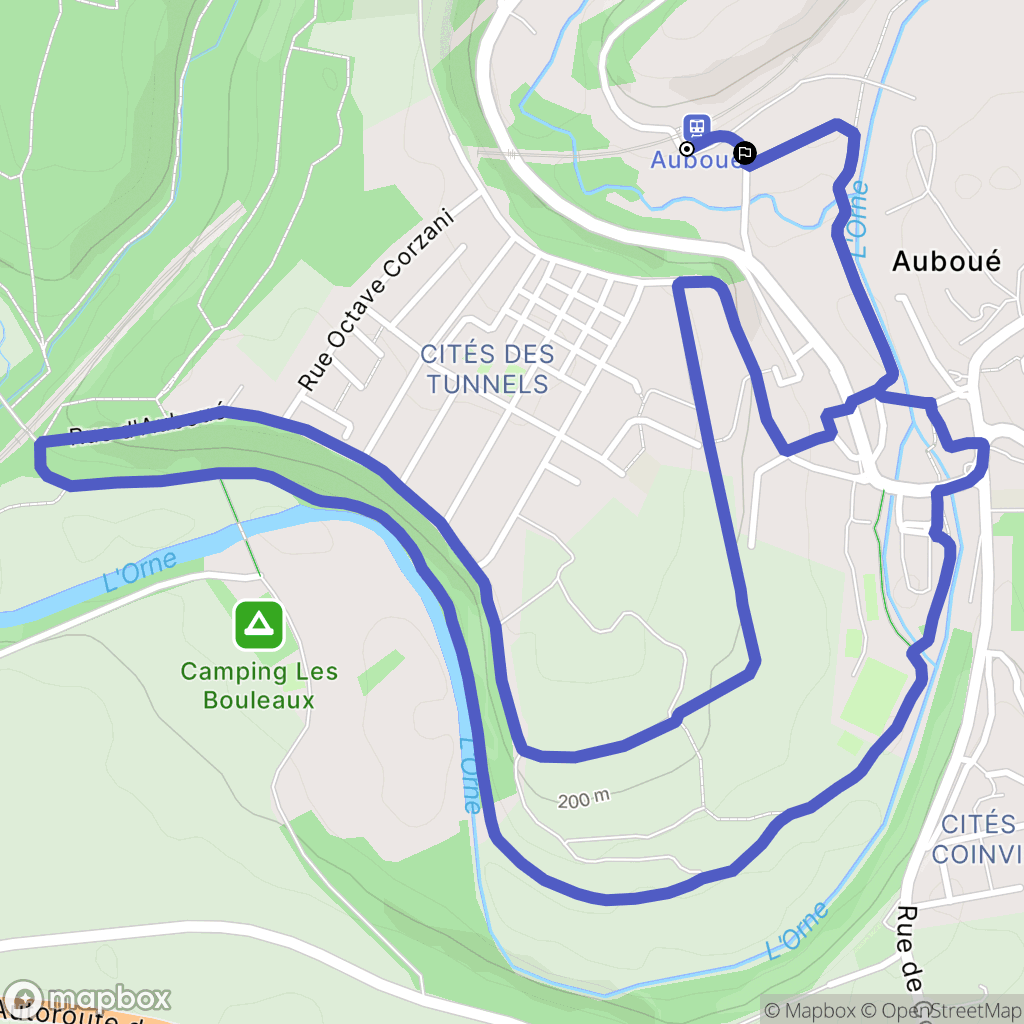 Auboué : carte du parcours de randonnée - France