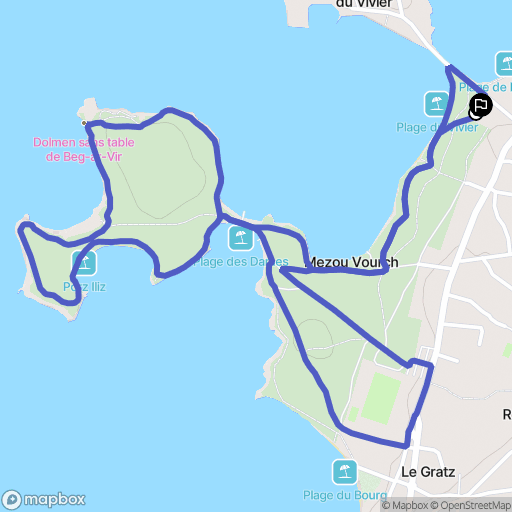 Porspoder : carte du parcours de randonnée - France