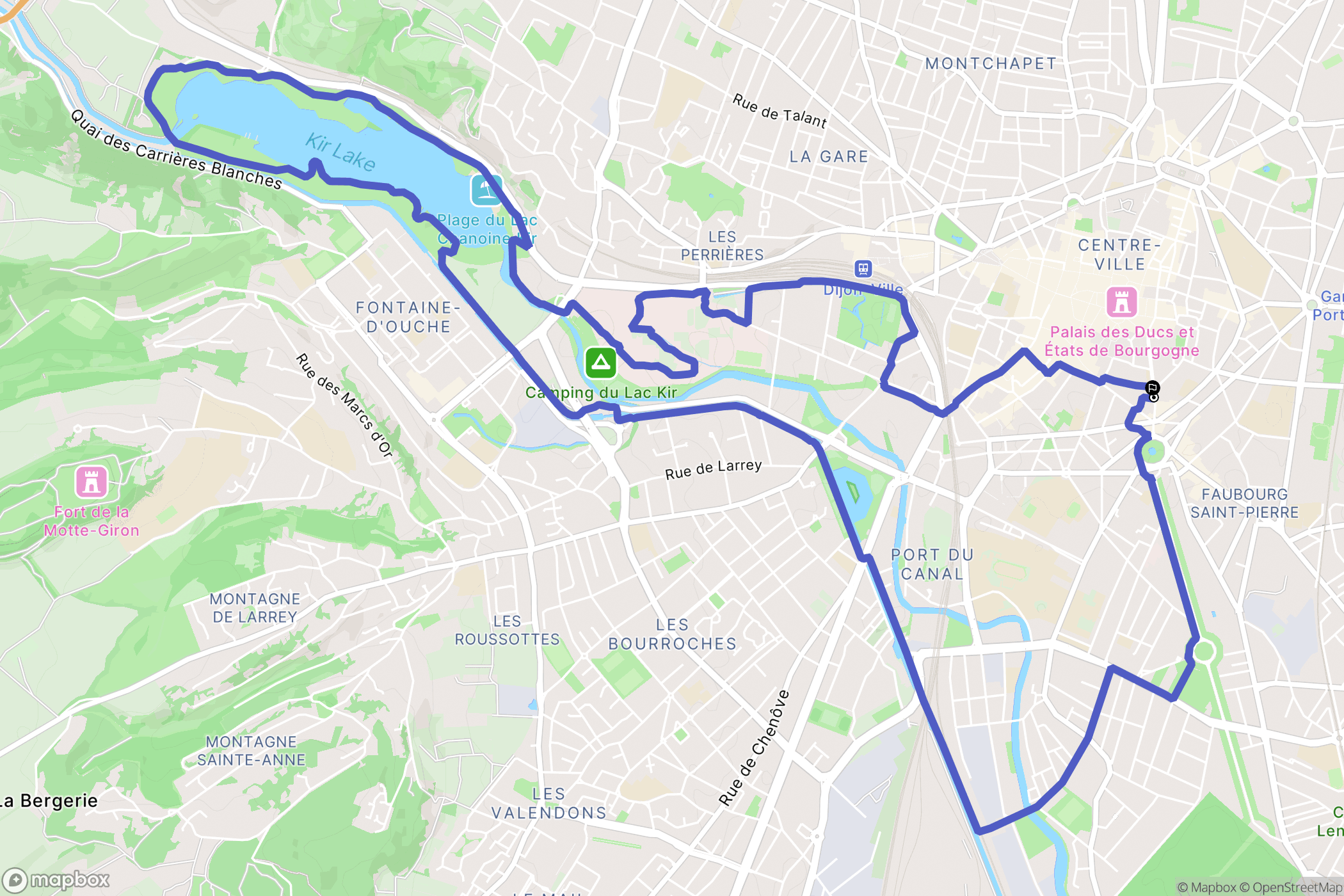 Dijon : carte du parcours de randonnée - France