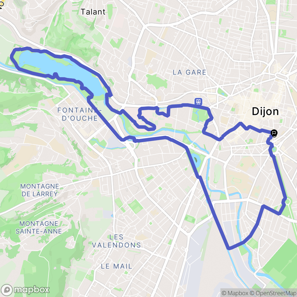 Dijon : carte du parcours de randonnée - France