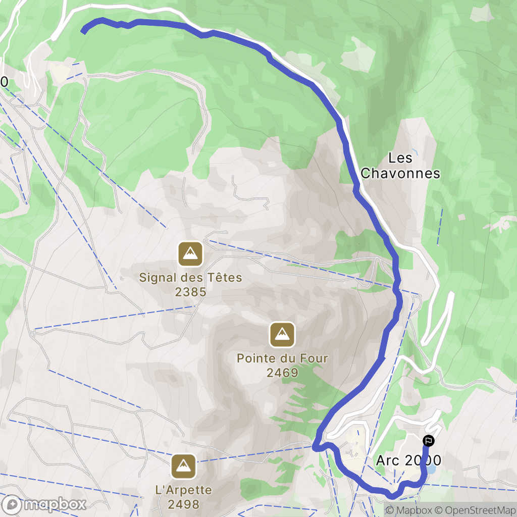Bourg-Saint-Maurice : carte du parcours de randonnée - France