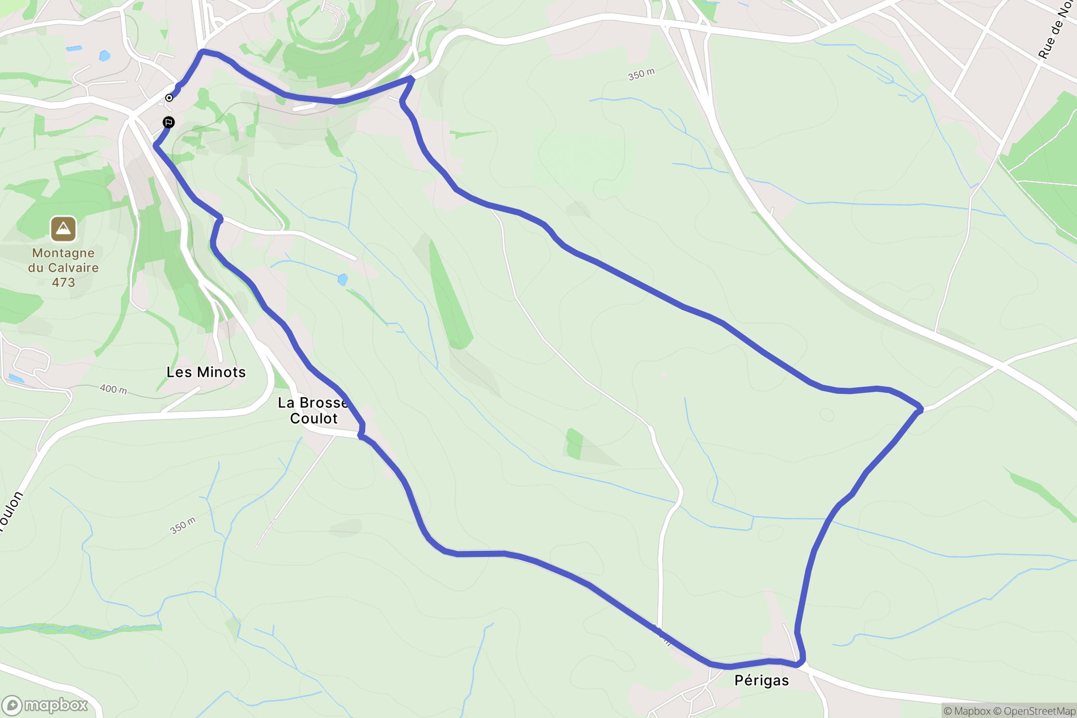 Montcenis : carte du parcours de randonnée - France