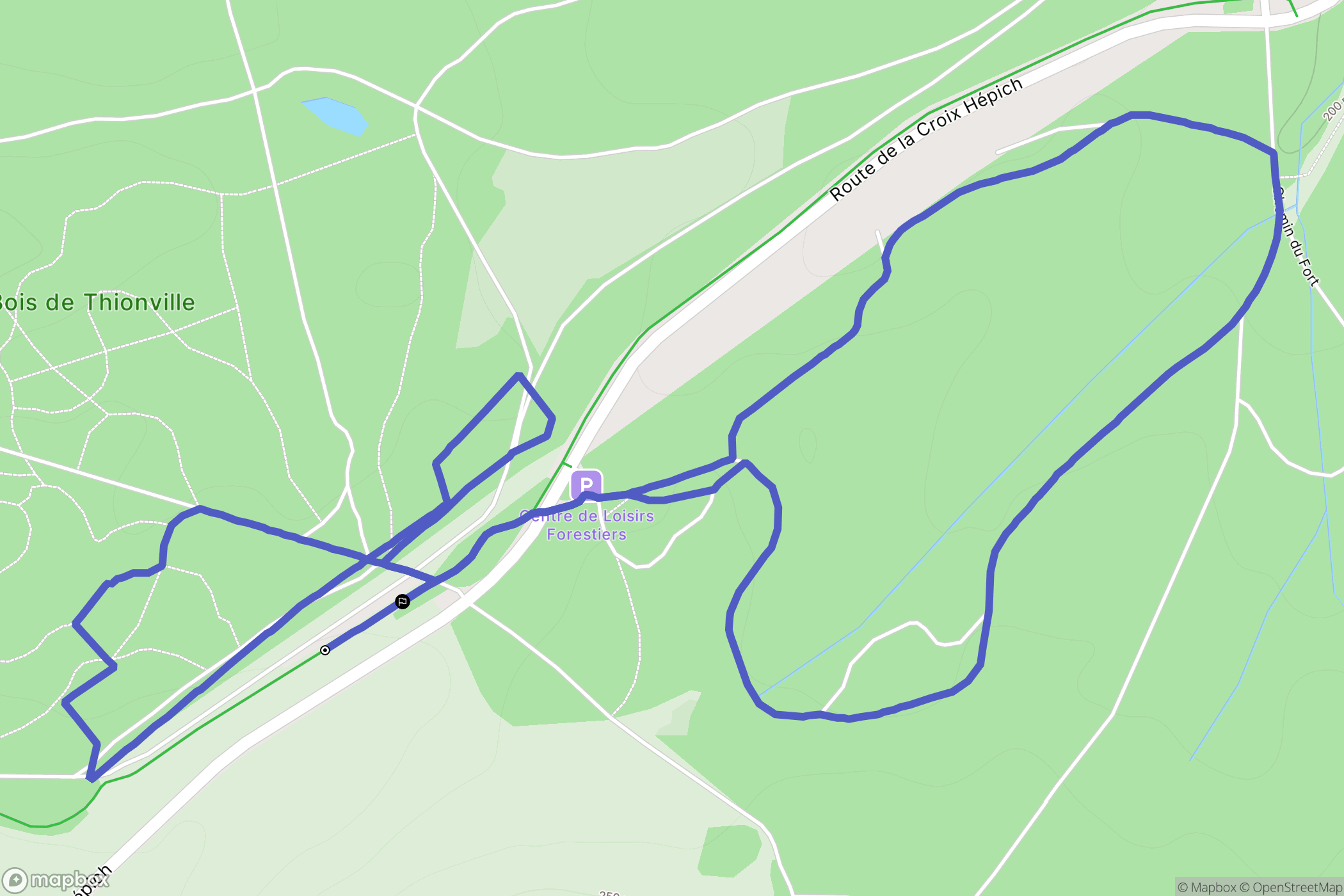 Thionville : carte du parcours de randonnée - France