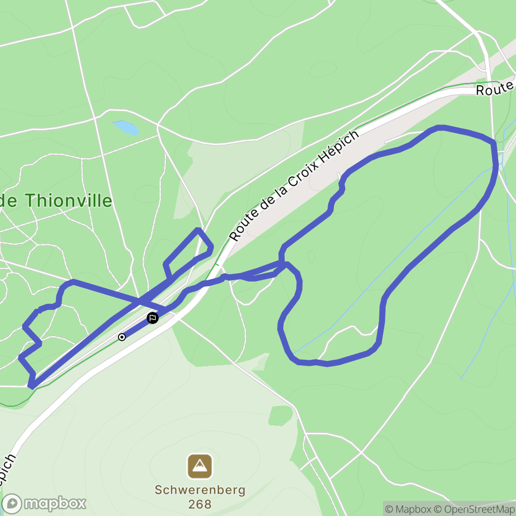 Thionville : carte du parcours de randonnée - France