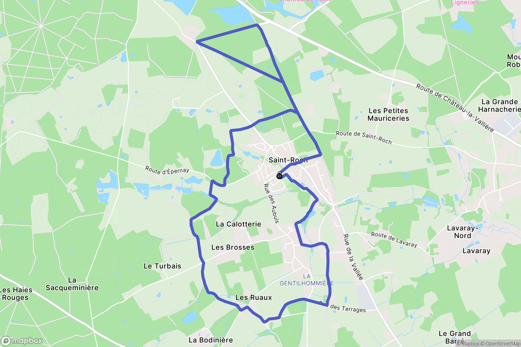 Saint-Roch : carte du parcours de randonnée - France