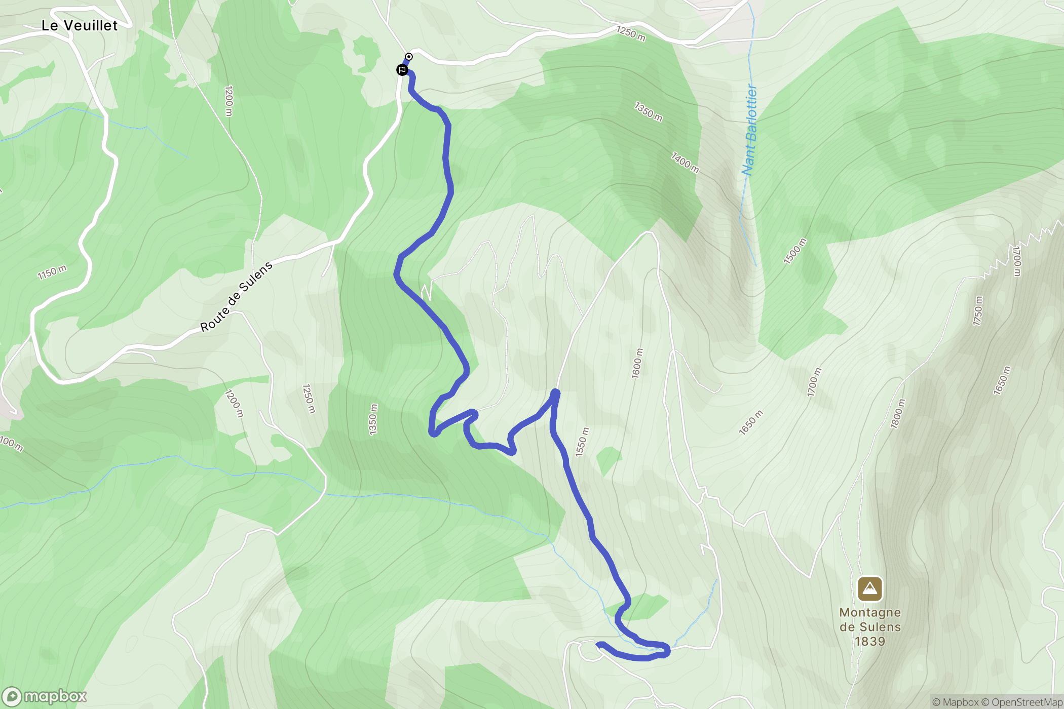 Les Clefs : carte du parcours de randonnée - France