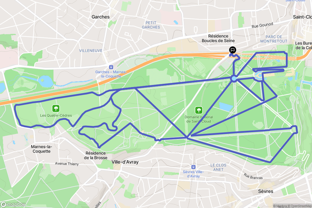Saint-Cloud : carte du parcours de randonnée - France