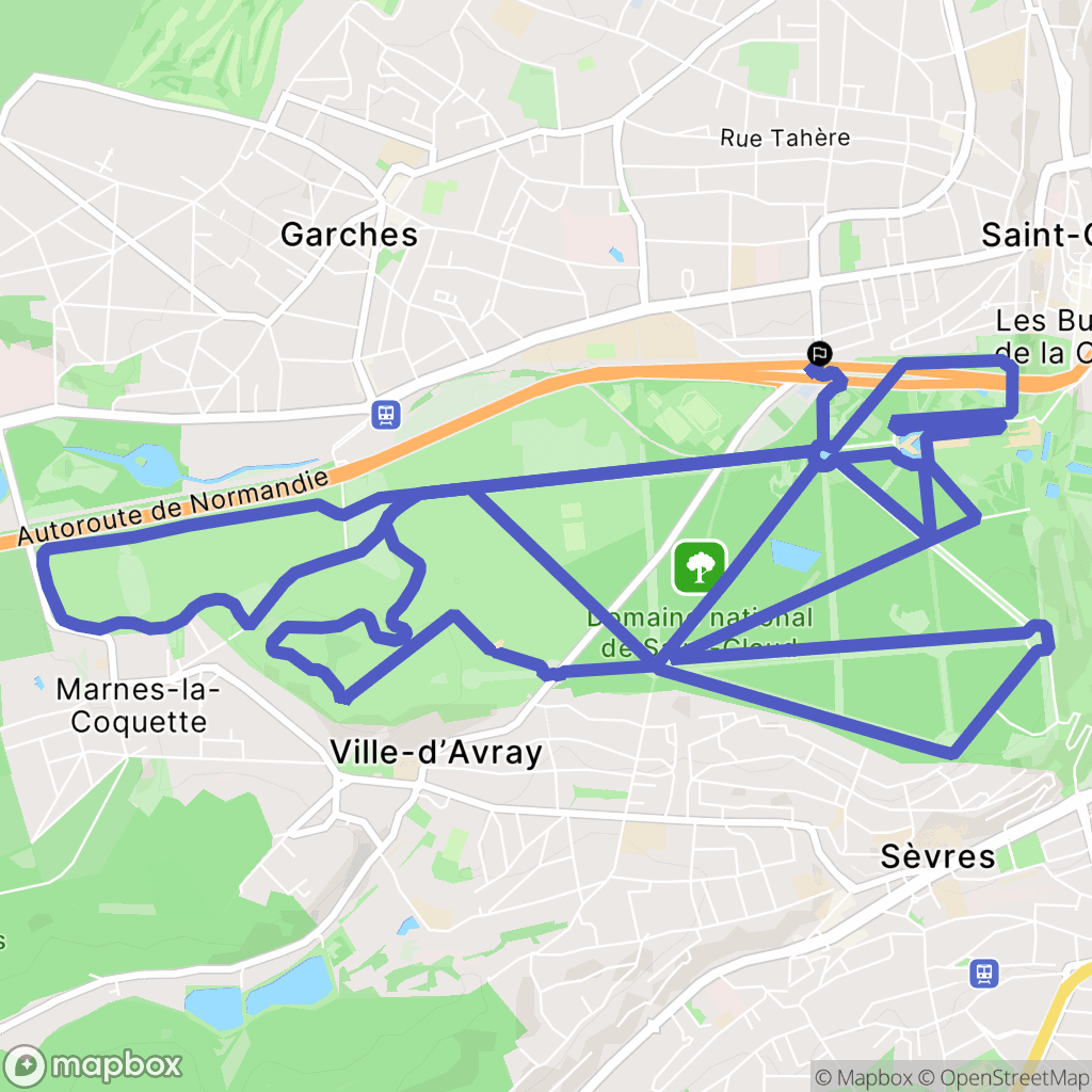 Saint-Cloud : carte du parcours de randonnée - France