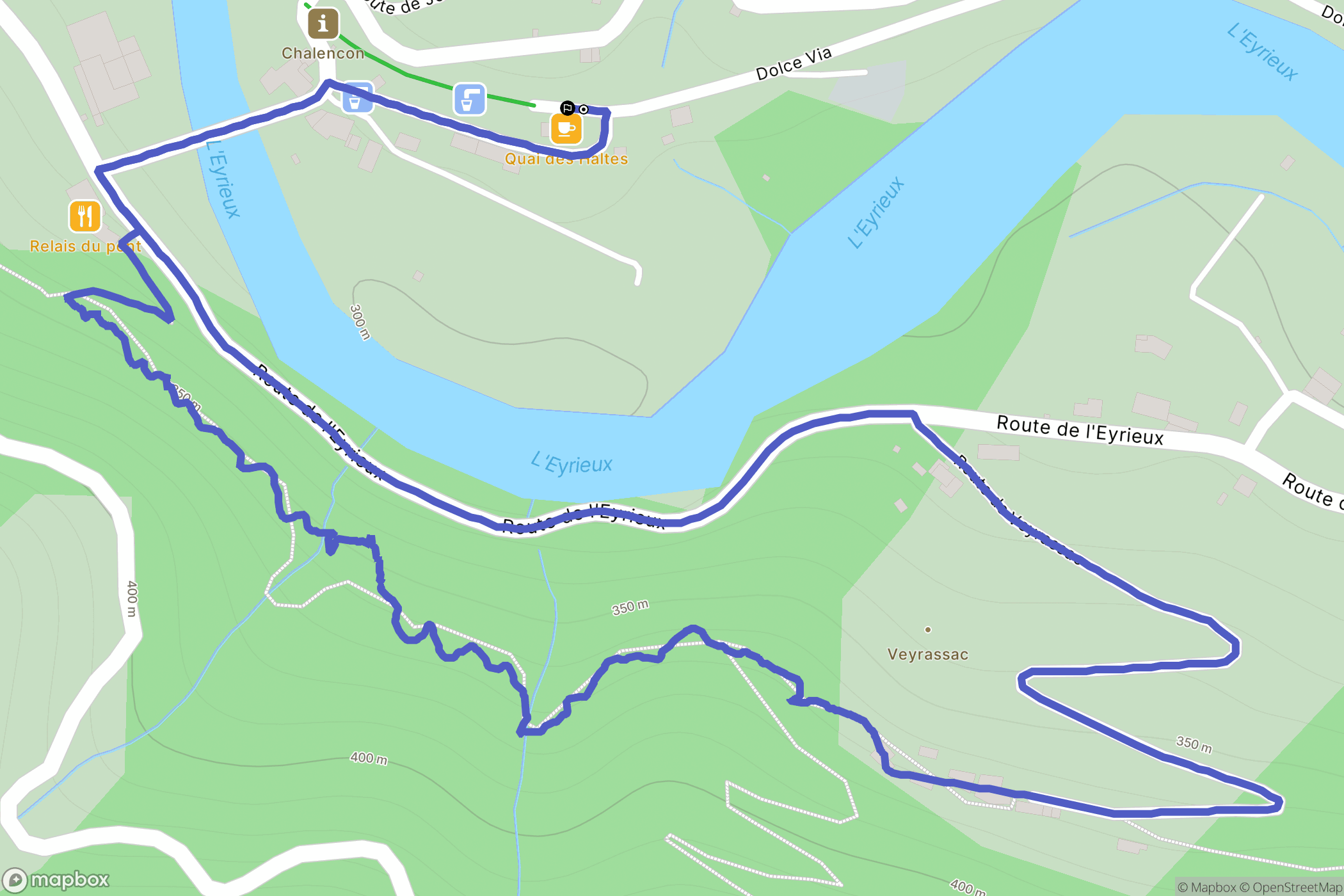 Chalencon : carte du parcours de randonnée - France