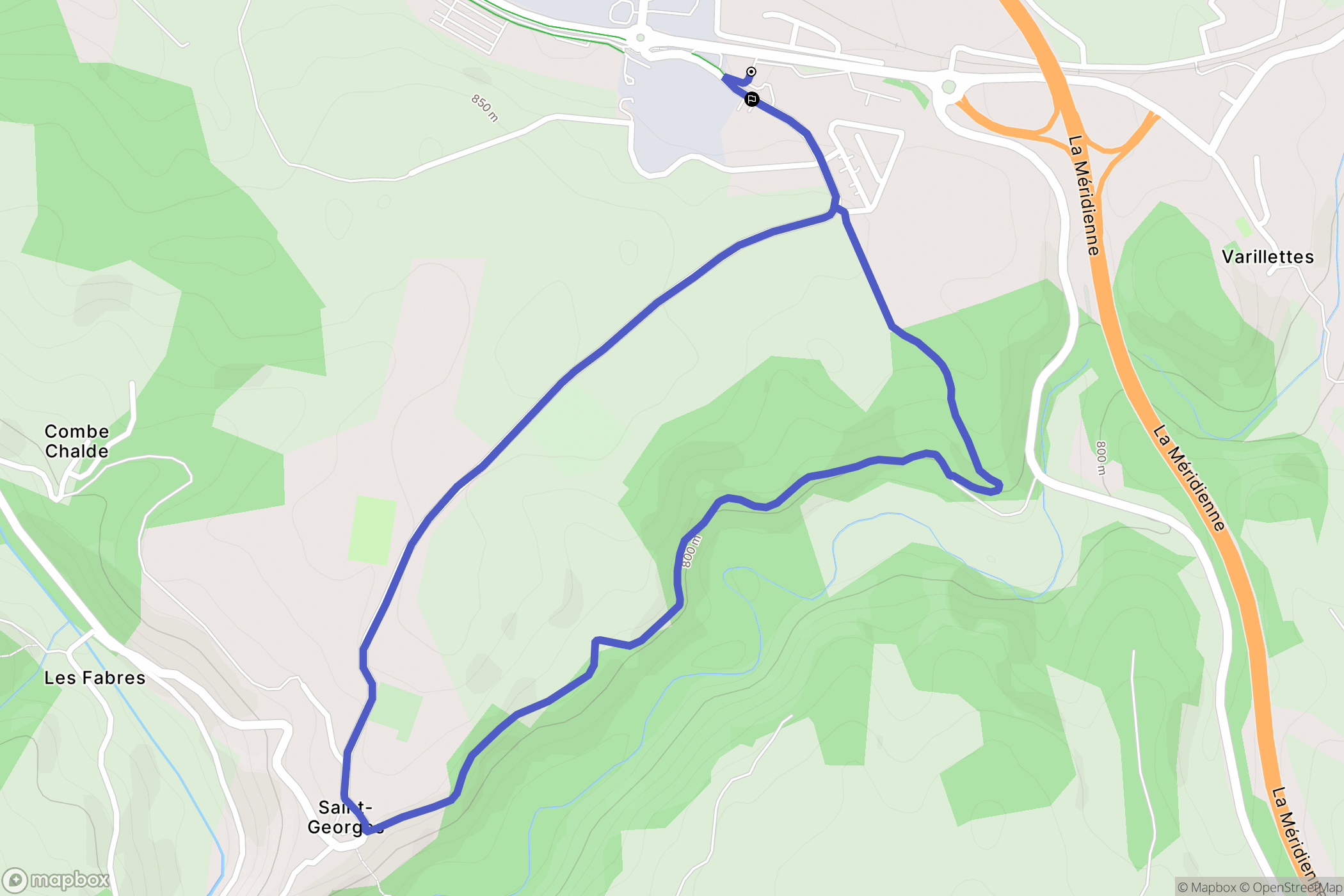 Saint-Georges : carte du parcours de randonnée - France