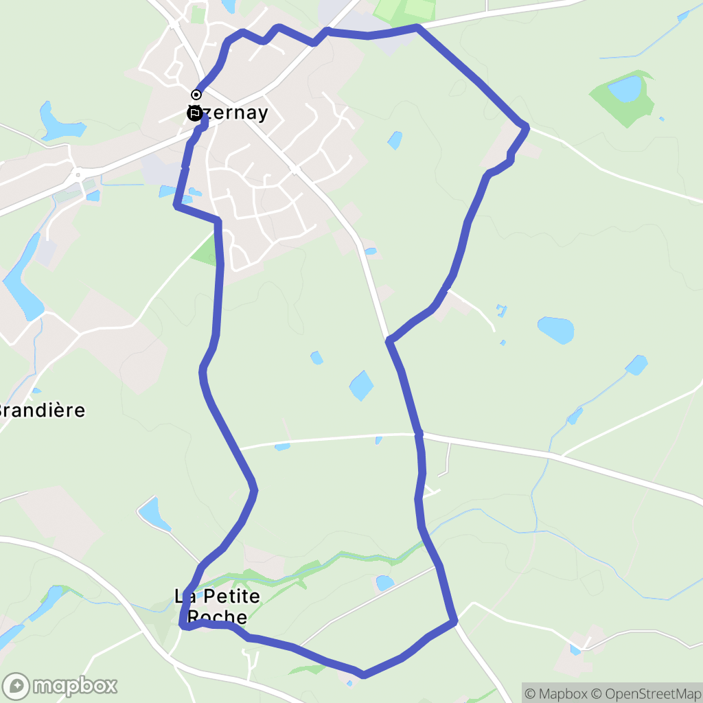 Yzernay : carte du parcours de randonnée - France