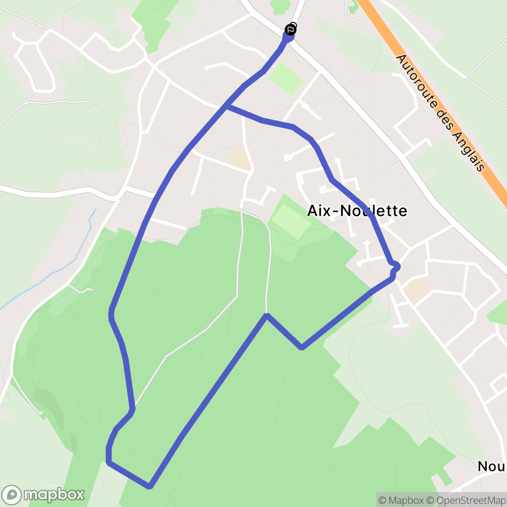 Aix-Noulette : carte du parcours de randonnée - France