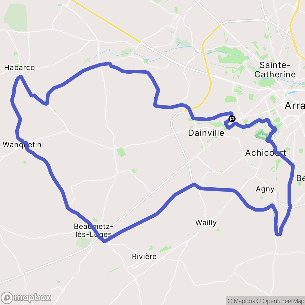 Dainville : carte du parcours de randonnée - France