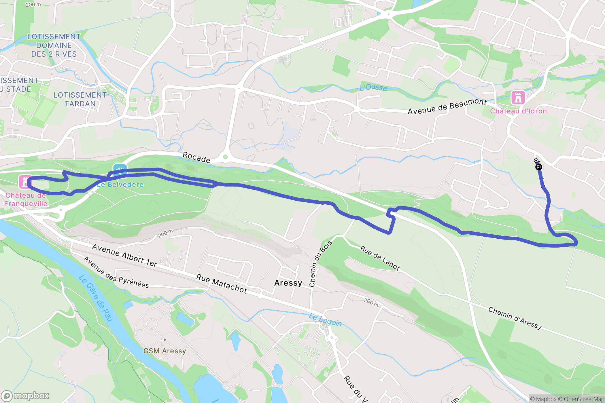 Idron : carte du parcours de randonnée - France