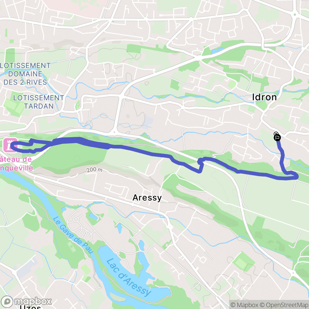 Idron : carte du parcours de randonnée - France