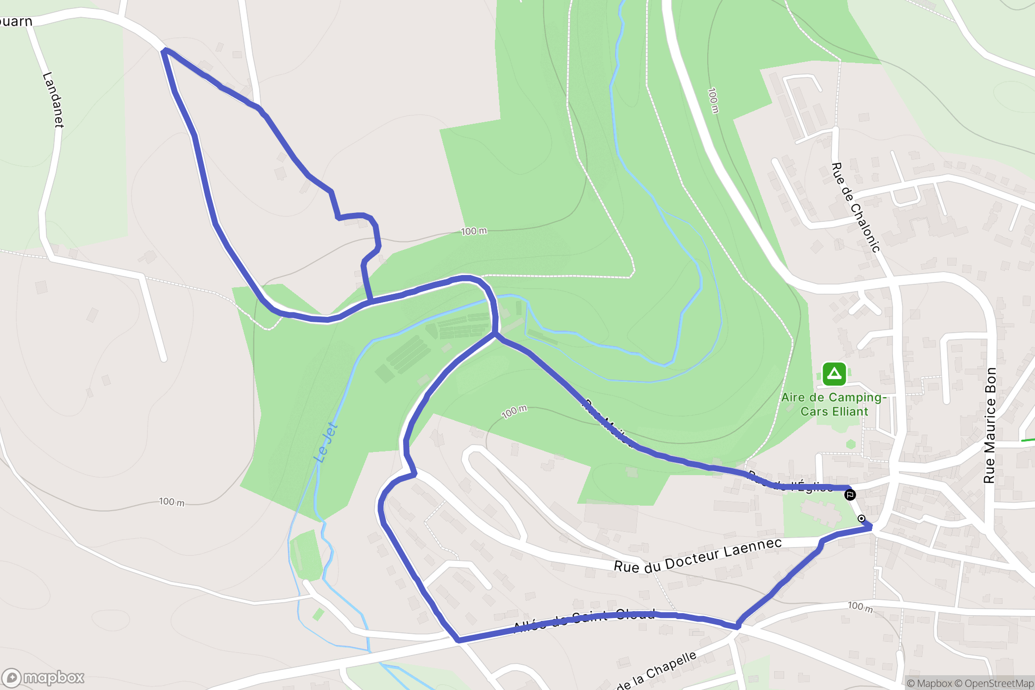 Elliant : carte du parcours de randonnée - France