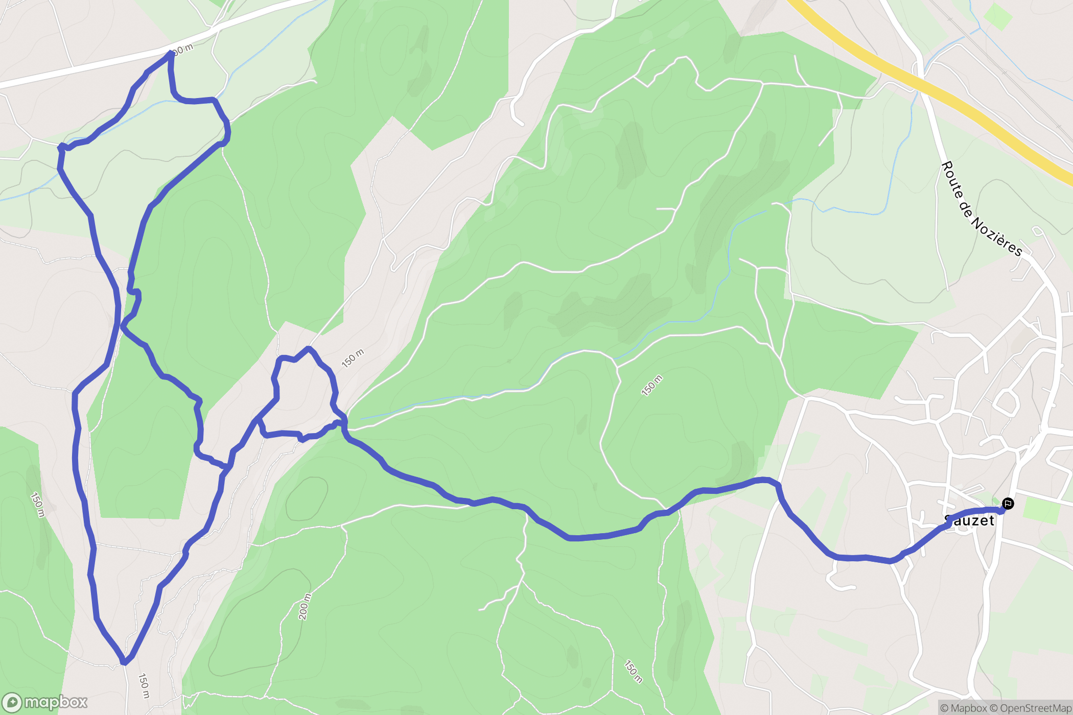 Sauzet : carte du parcours de randonnée - France