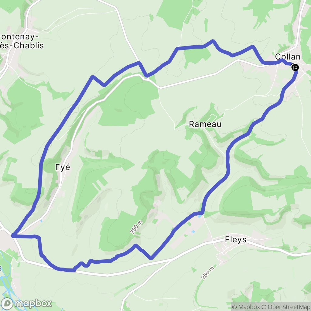 Collan : carte du parcours de randonnée - France