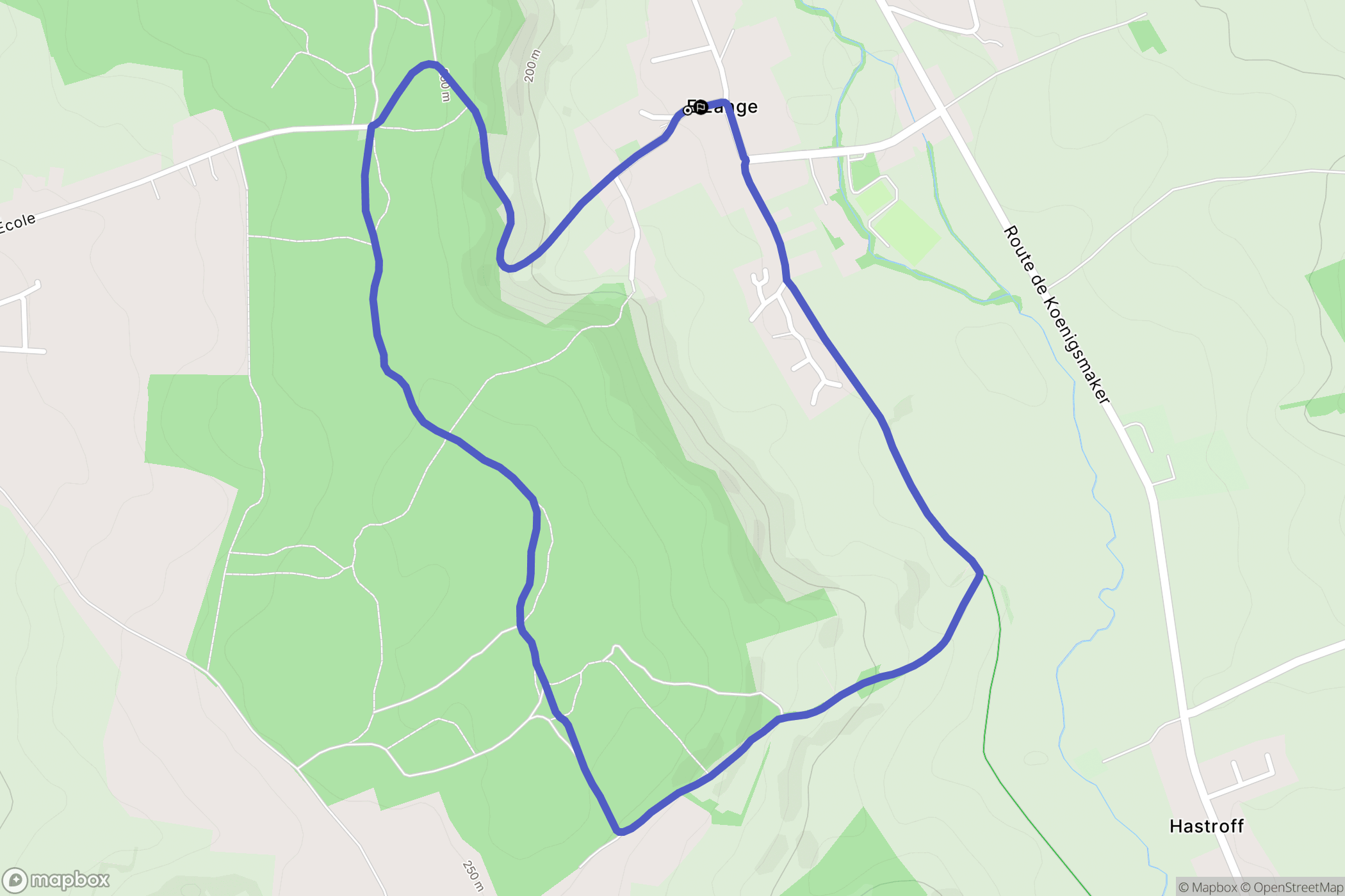 Elzange : carte du parcours de randonnée - France