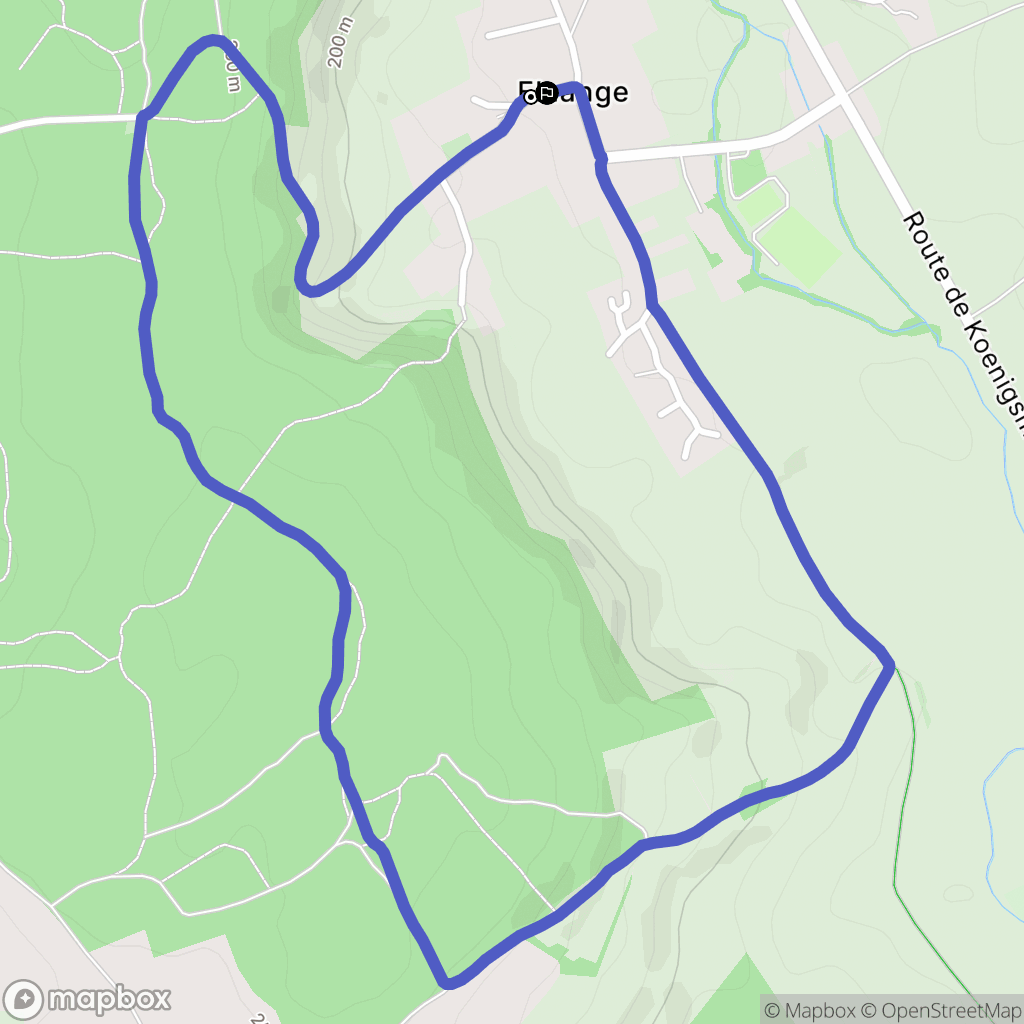 Elzange : carte du parcours de randonnée - France
