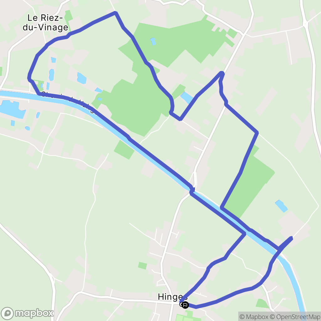 Hinges : carte du parcours de randonnée - France