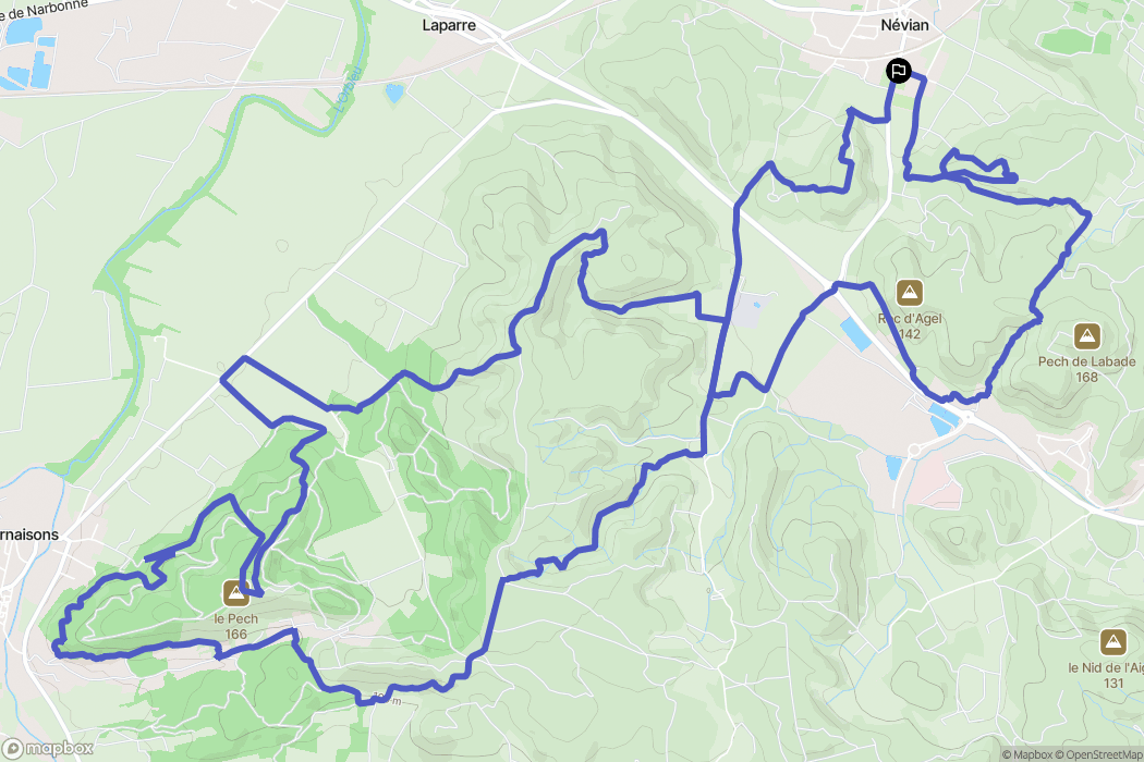Névian : carte du parcours de randonnée - France