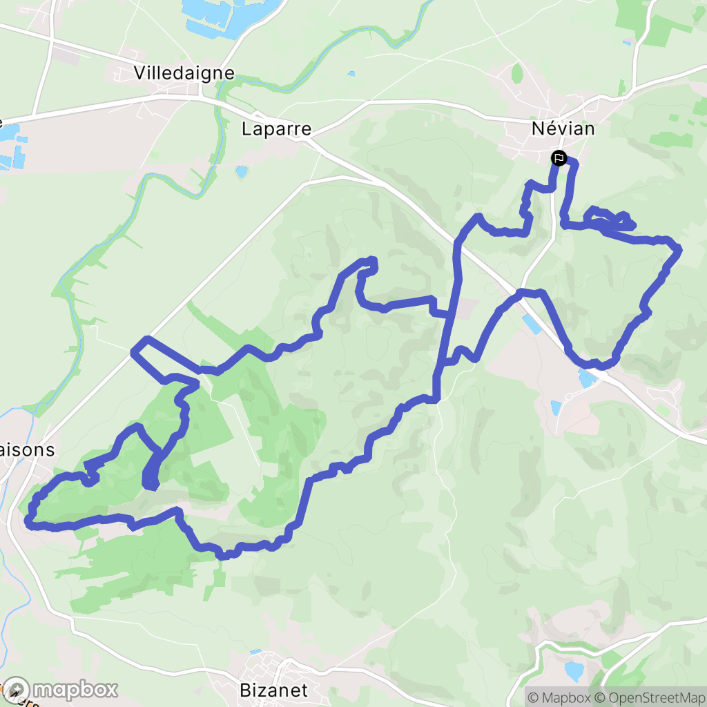 Névian : carte du parcours de randonnée - France