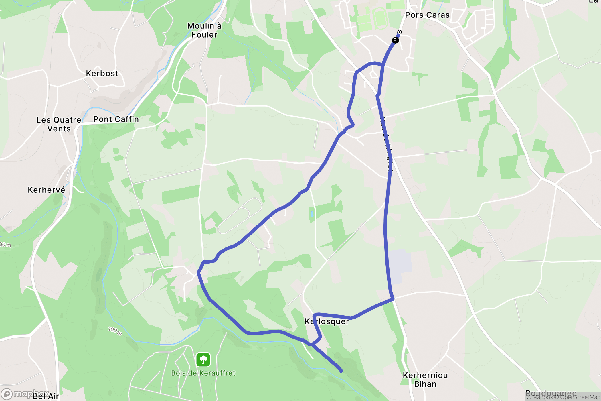 Ploumagoar : carte du parcours de randonnée - France