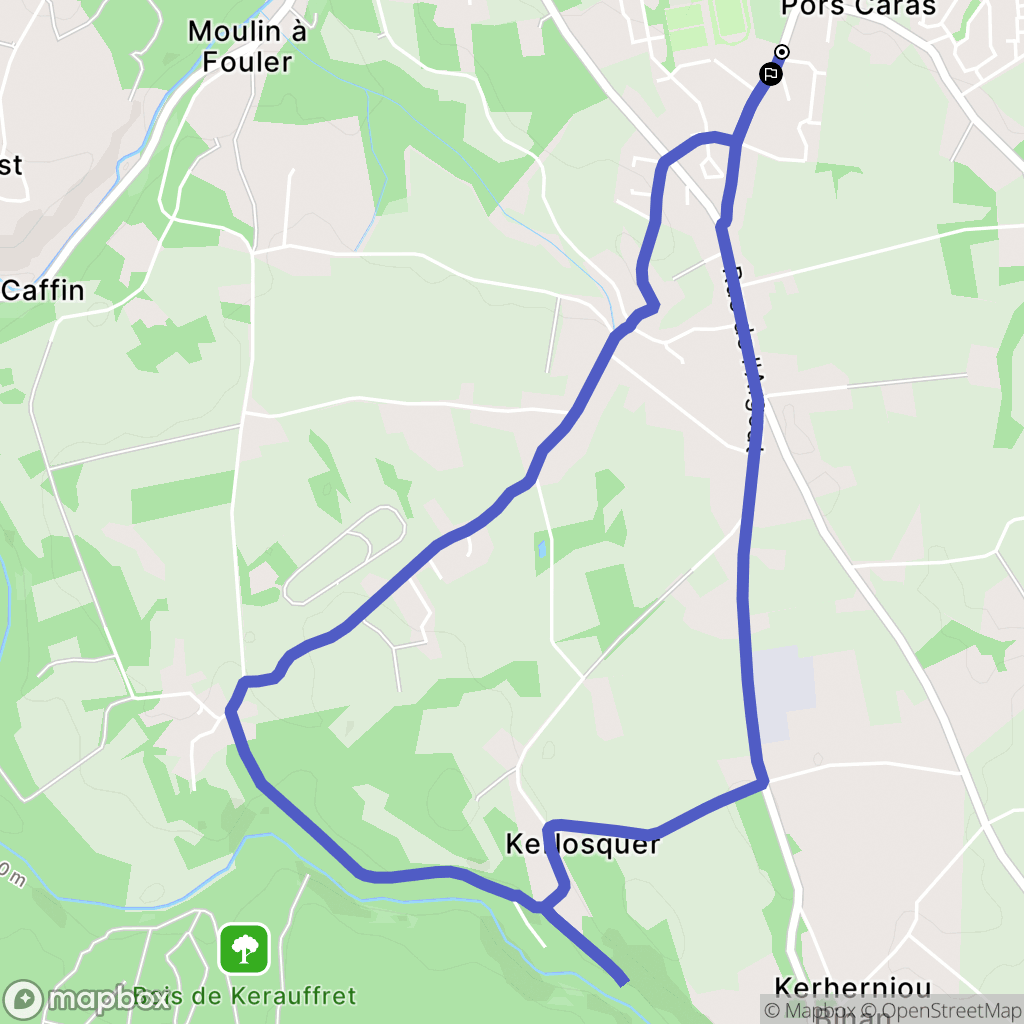 Ploumagoar : carte du parcours de randonnée - France