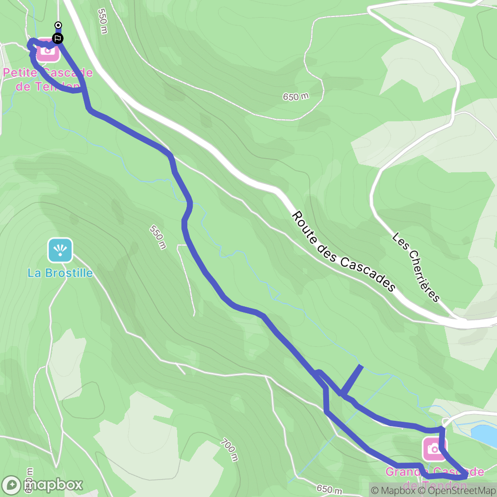 Tendon : carte du parcours de randonnée - France