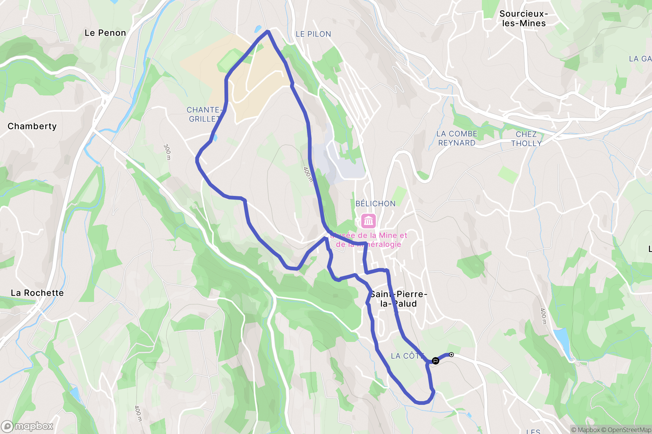 Saint-Pierre-la-Palud : carte du parcours de randonnée - France