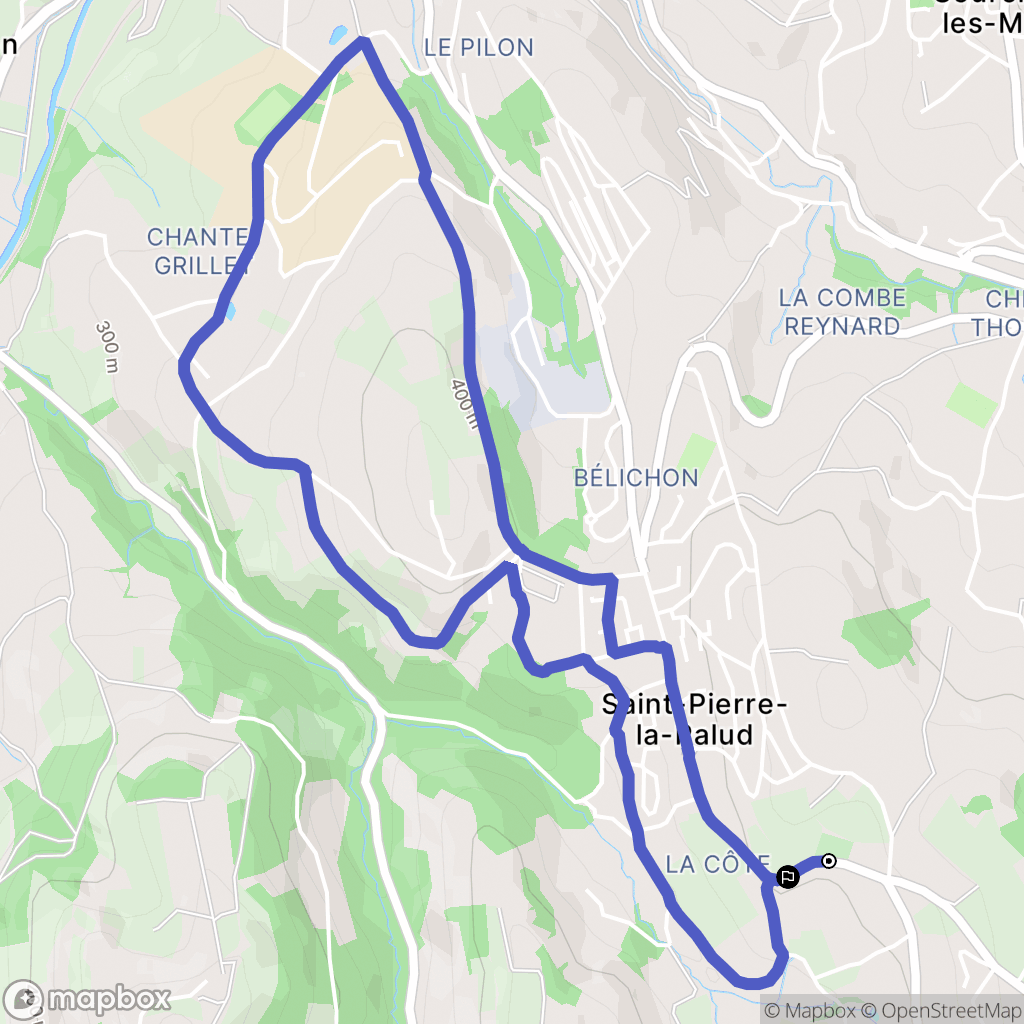 Saint-Pierre-la-Palud : carte du parcours de randonnée - France