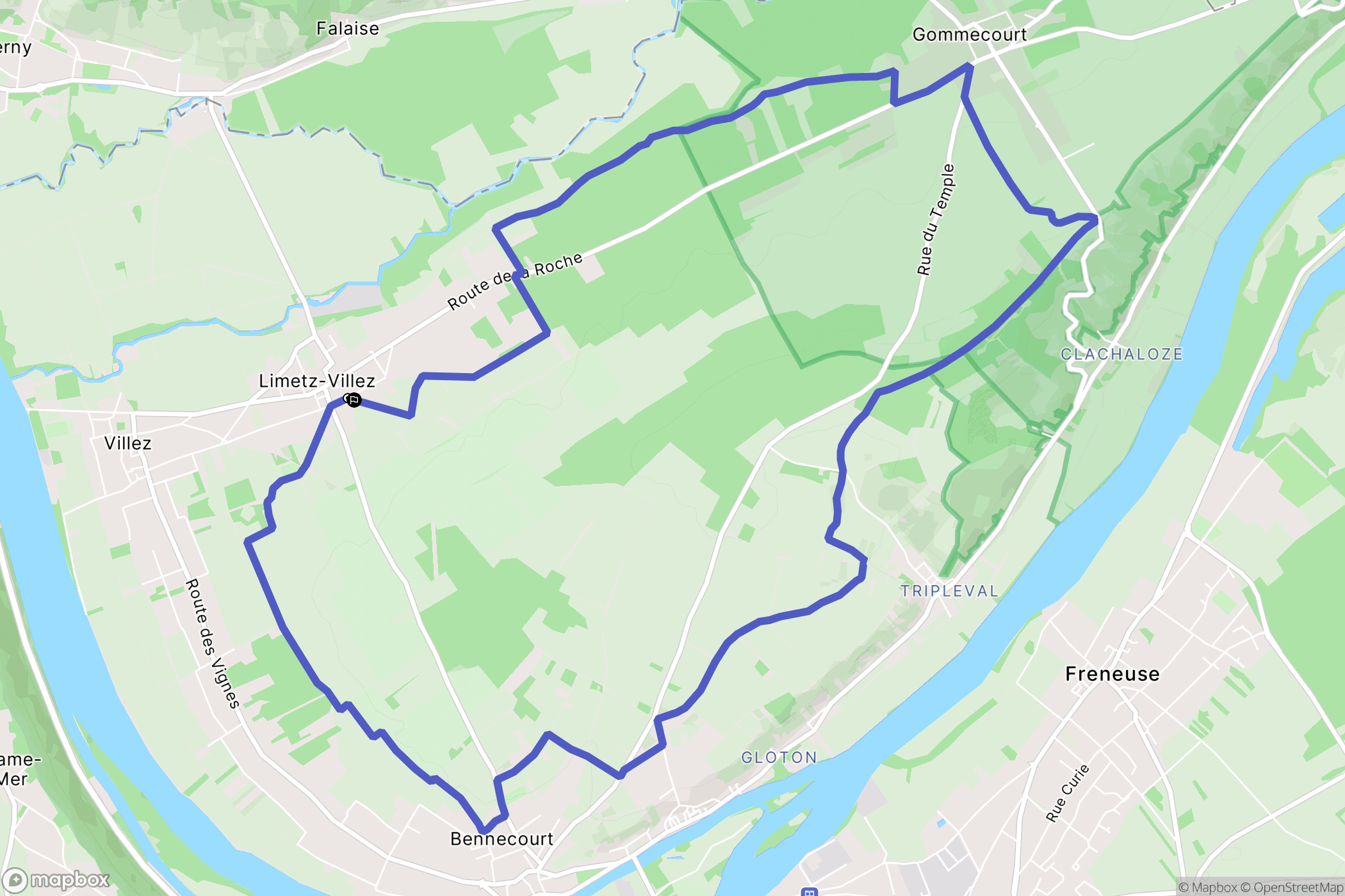 Limetz-Villez : carte du parcours de randonnée - France