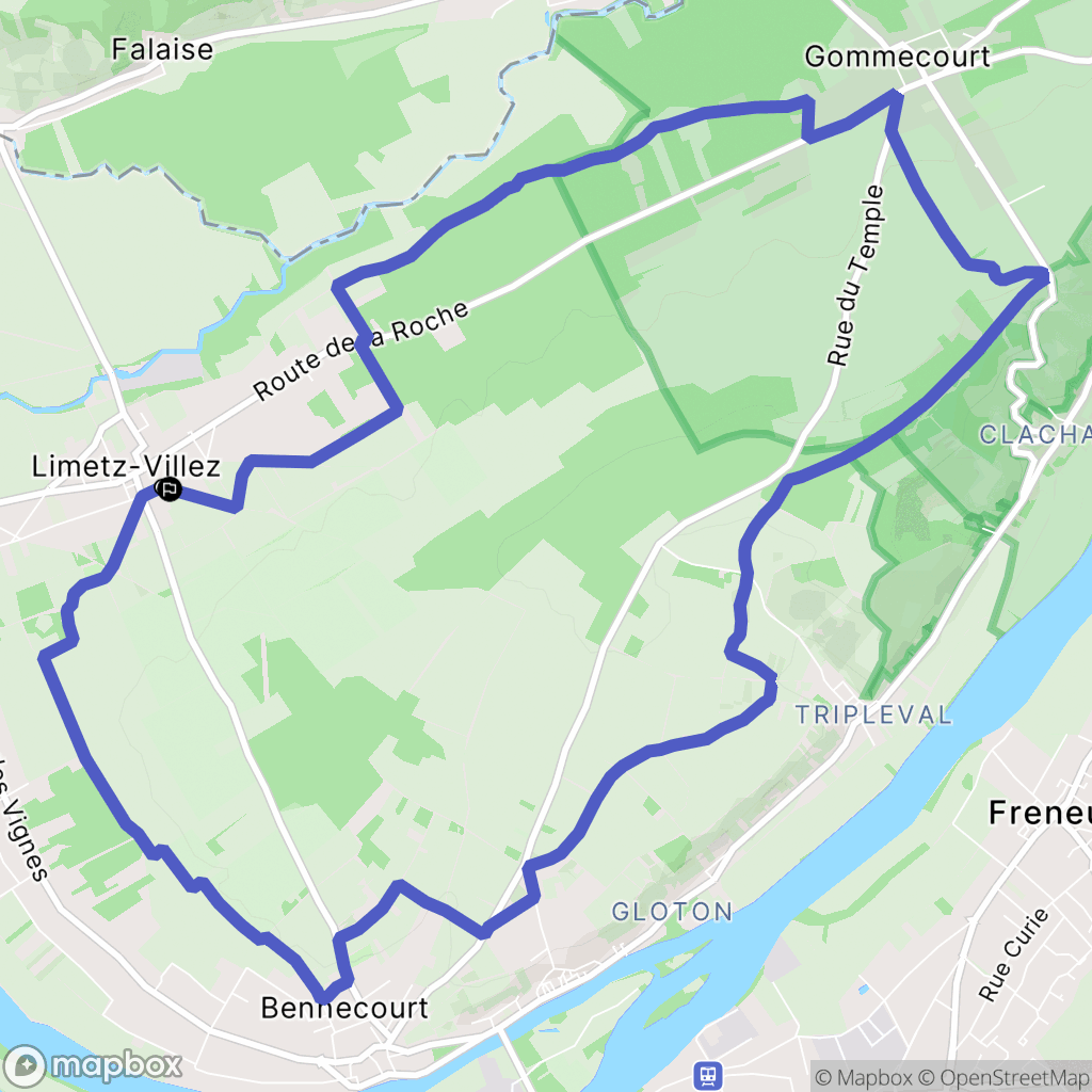 Limetz-Villez : carte du parcours de randonnée - France