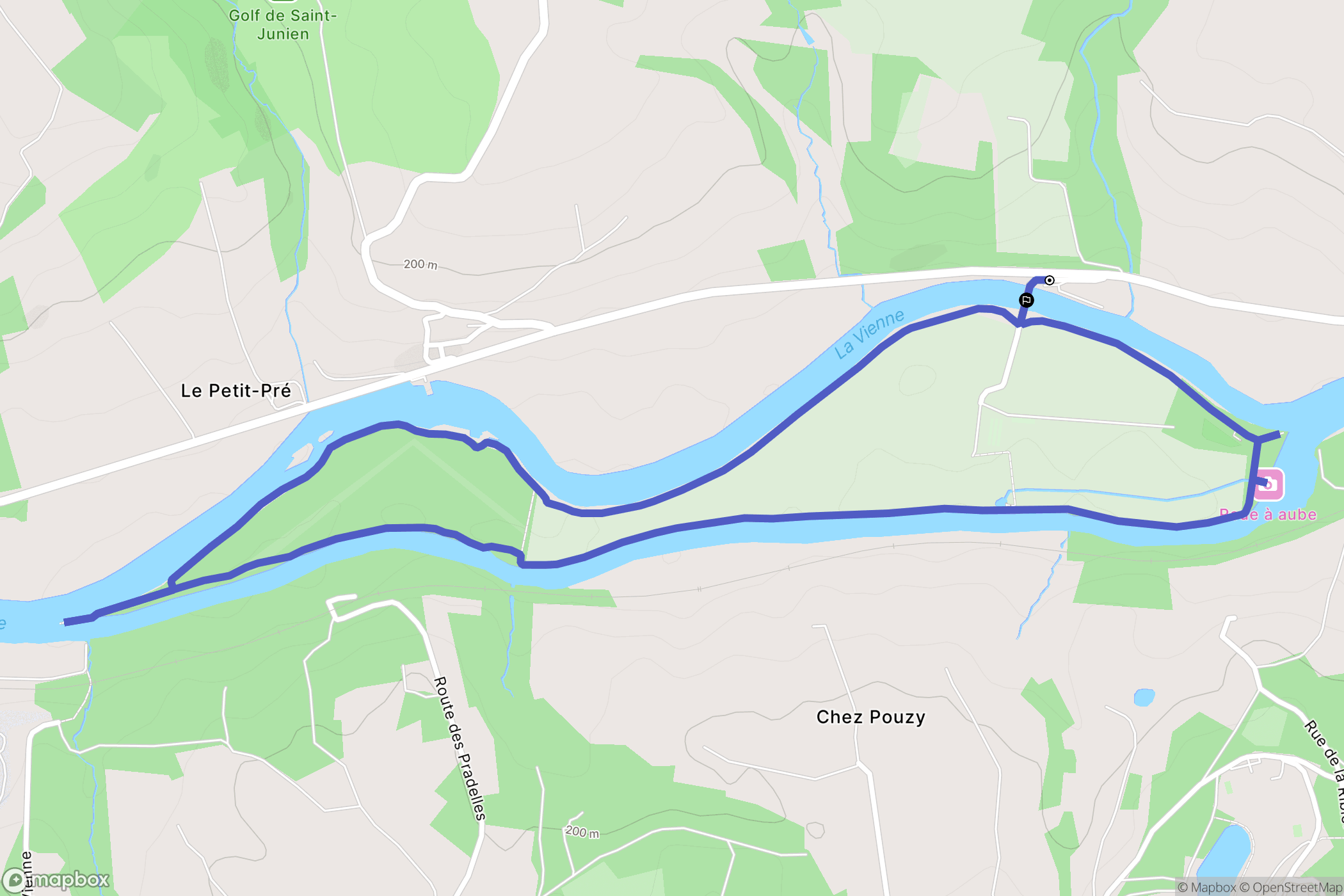 Saint-Junien : carte du parcours de randonnée - France
